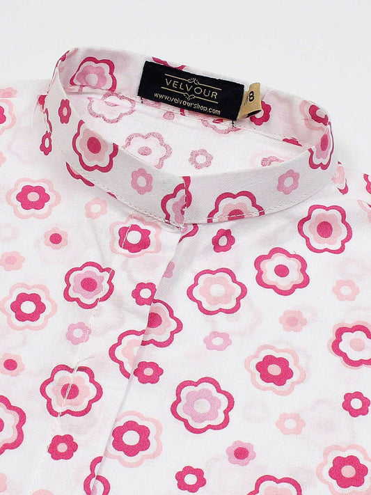 Velvour Girls Cotton Printed Co-Ord Set-VG143-A