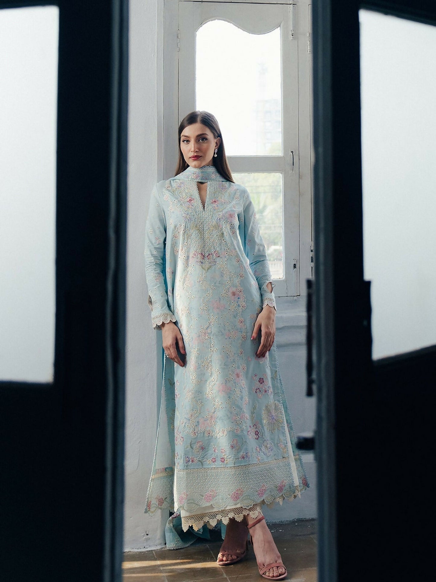 Afrozeh Day Break'26 Lawn Embroidered Unstitched 3-Piece Suit-Dawnfall