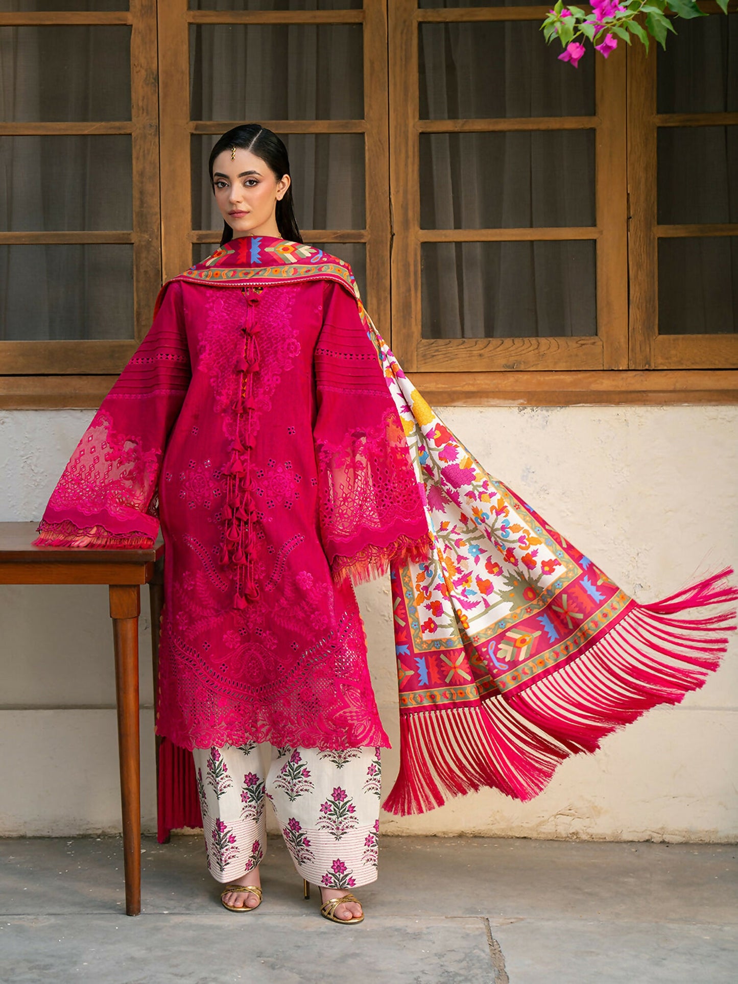 Binilyas Gulrukh Khaddar Embroidered Unstitched 3-Piece Suit-66-B