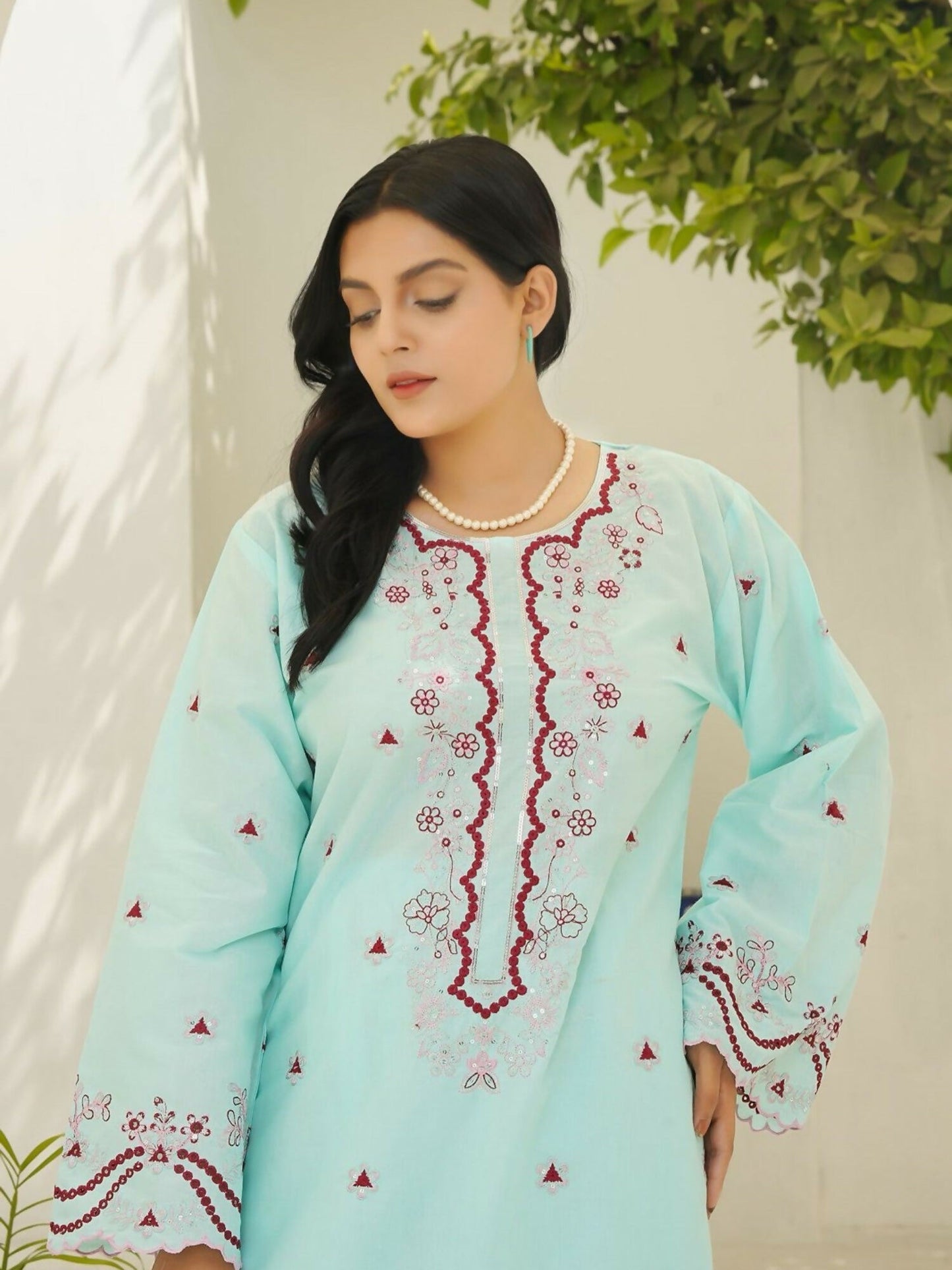 Stylish Collection Serene Summer Lawn Cotton Embroidered Stitched 3-Piece Suit-Pakeeza