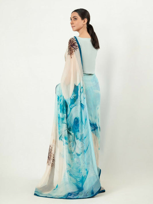 Imran Aftab Chiffon Printed Unstitched Saree-IASC 21