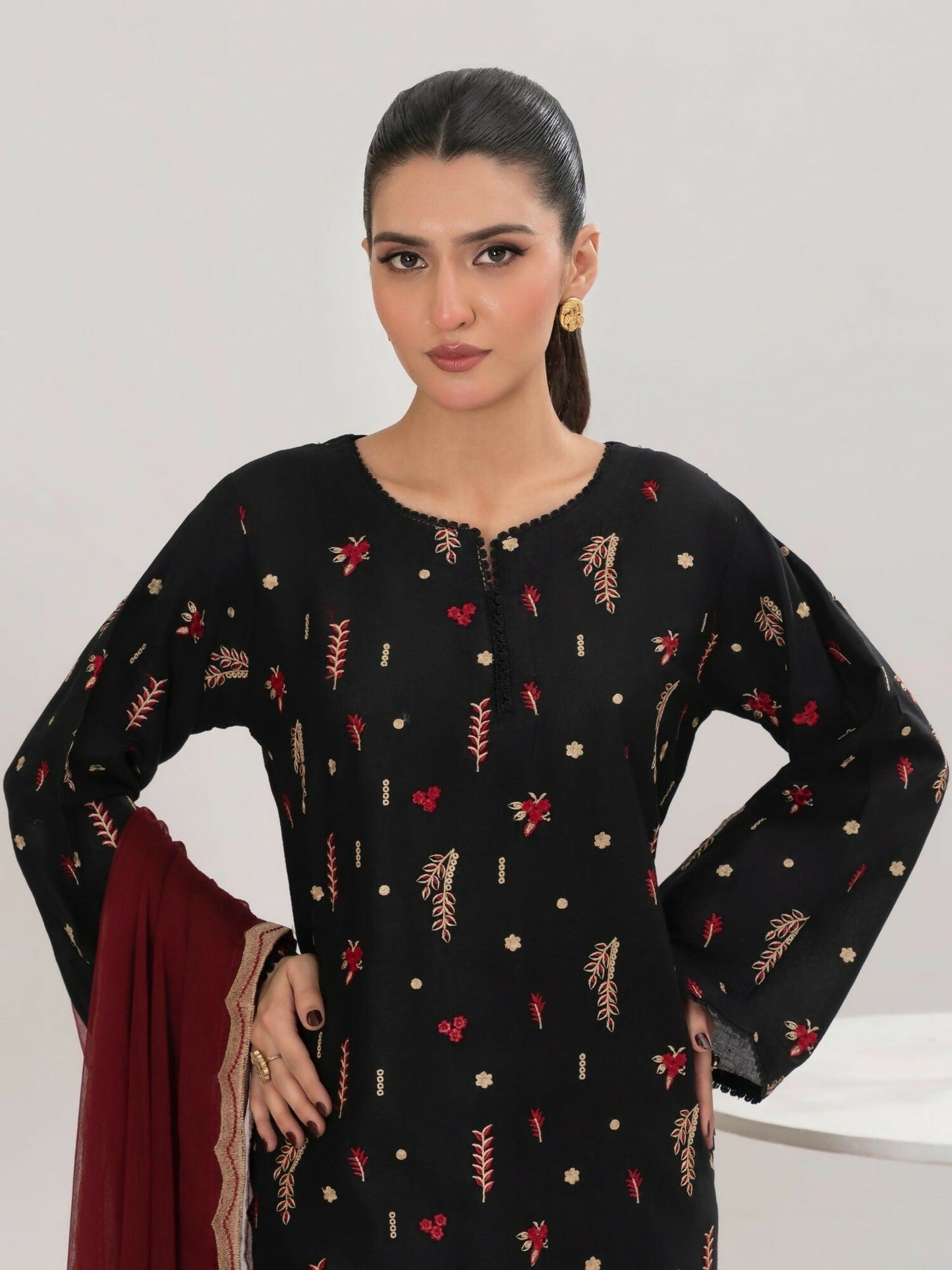 Stylish Collection Serene Summer Cotton Embroidered Stitched 3-Piece Suit–Dream