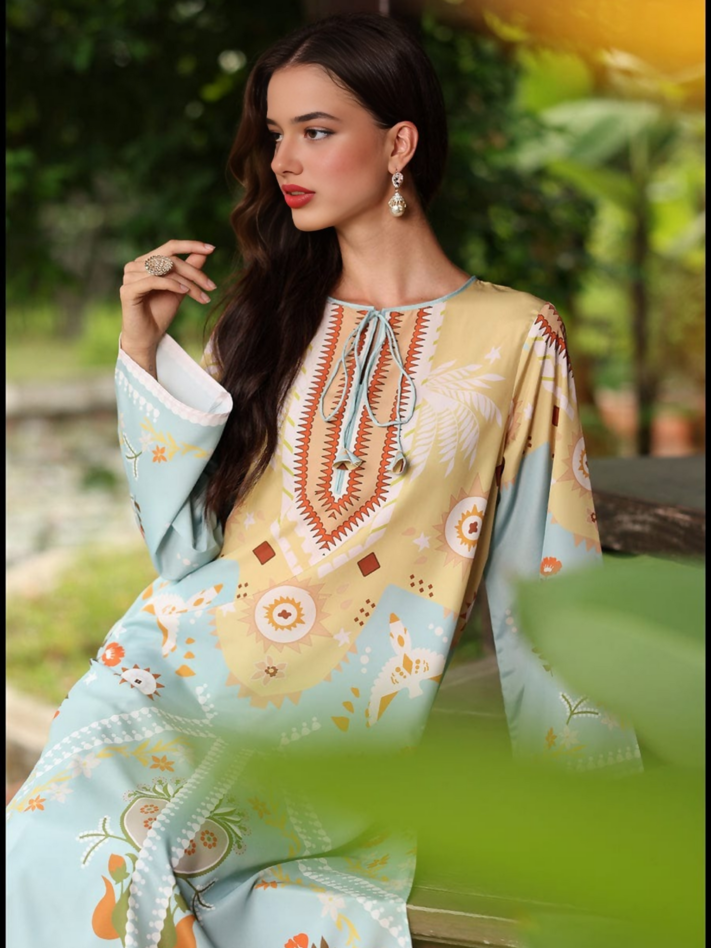 Tehzeeb Libas Silky Lawn Printed Stitched 2-Piece Suit-NAYAB