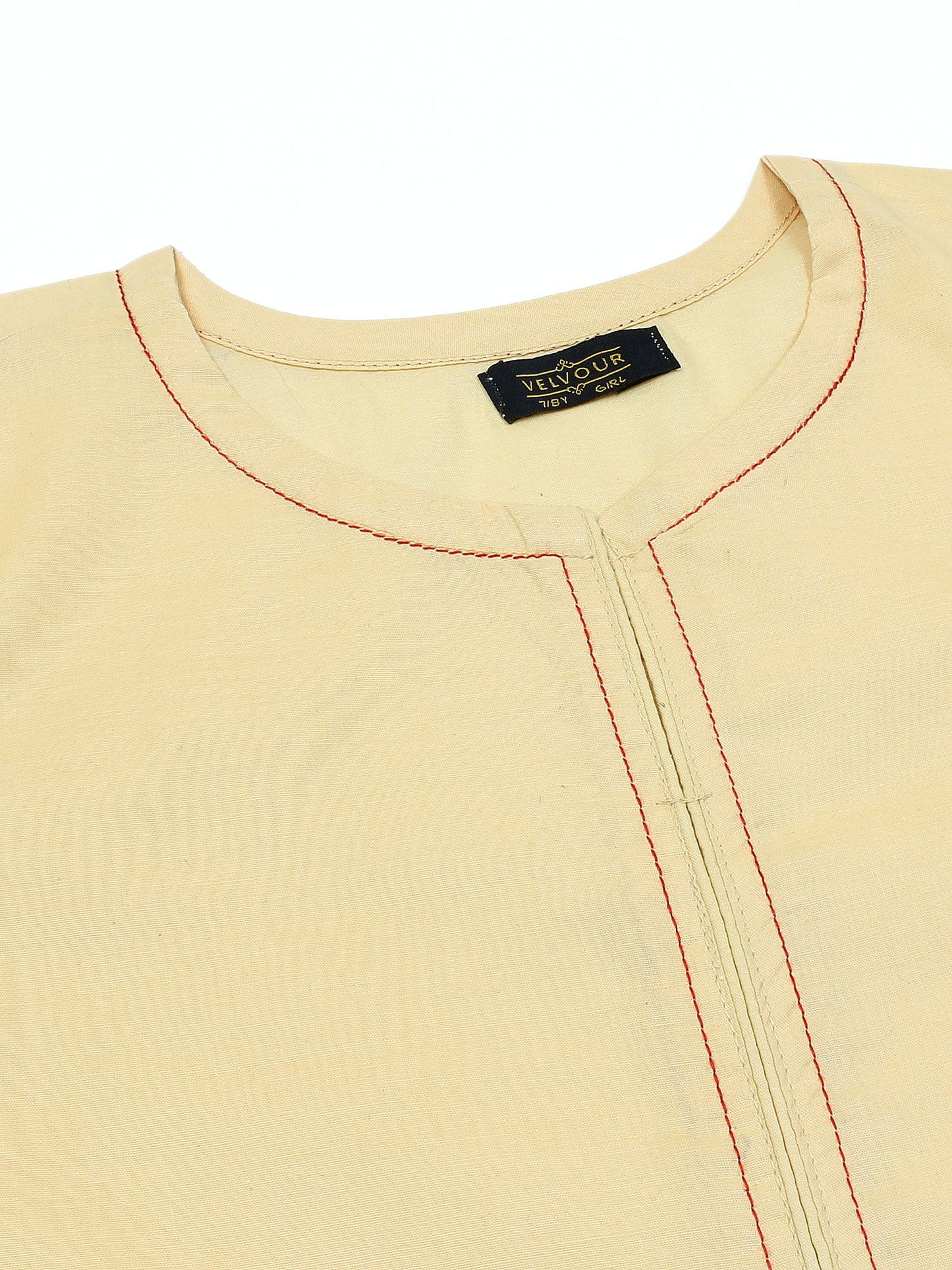 Velvour Girls Cotton Embroidered Stitched Tunic-VG105-B