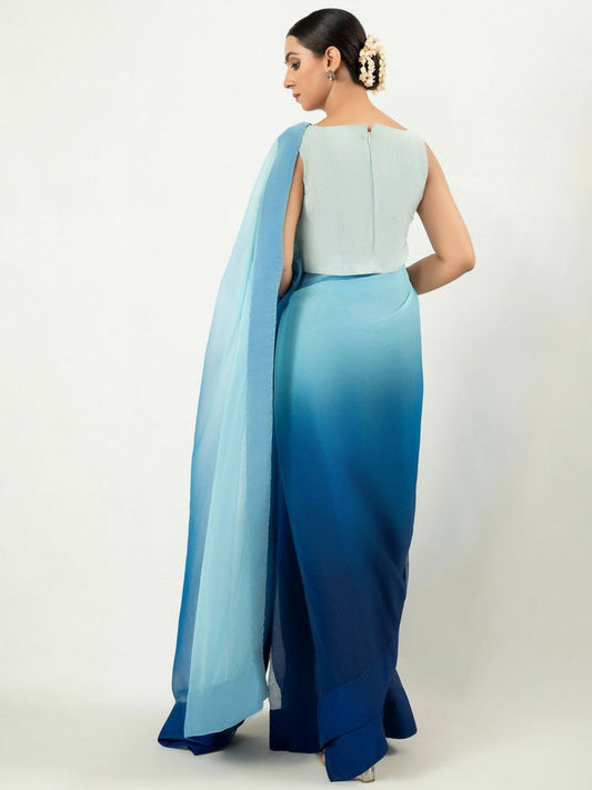 Imran Aftab Chiffon Printed Unstitched Saree-IASC-18