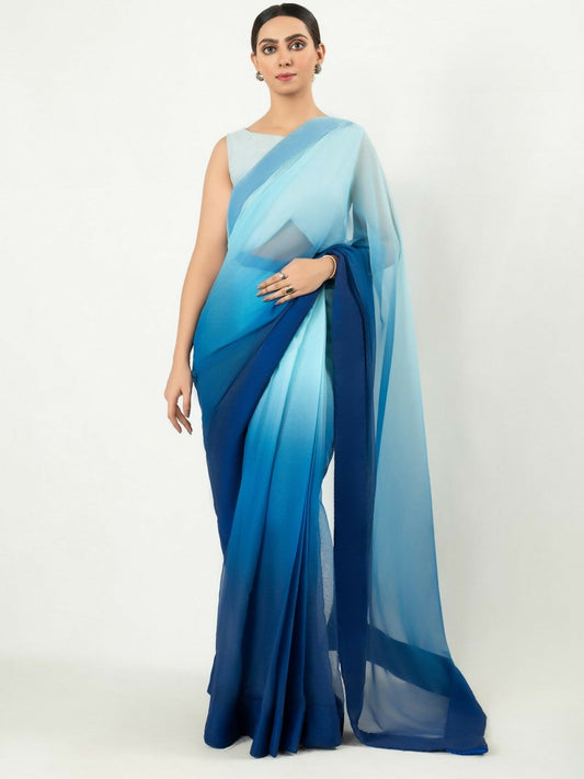 Imran Aftab Chiffon Printed Unstitched Saree-IASC-18