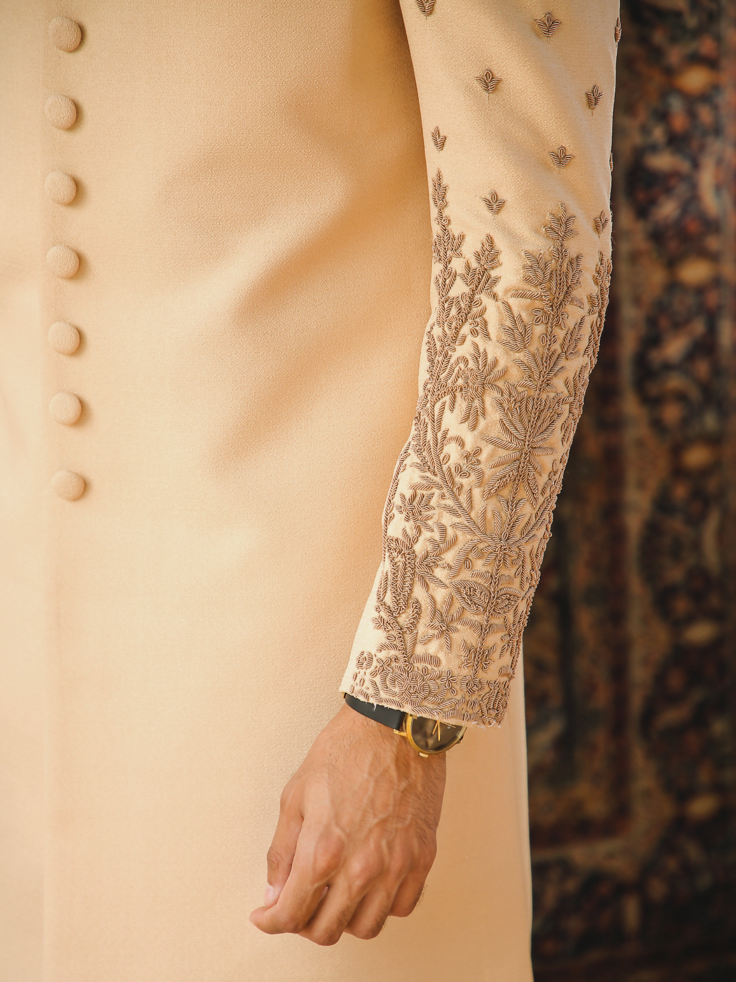 Gem Garments The Sartorial Edit Jacquard Embellished Sherwani-Zaheer