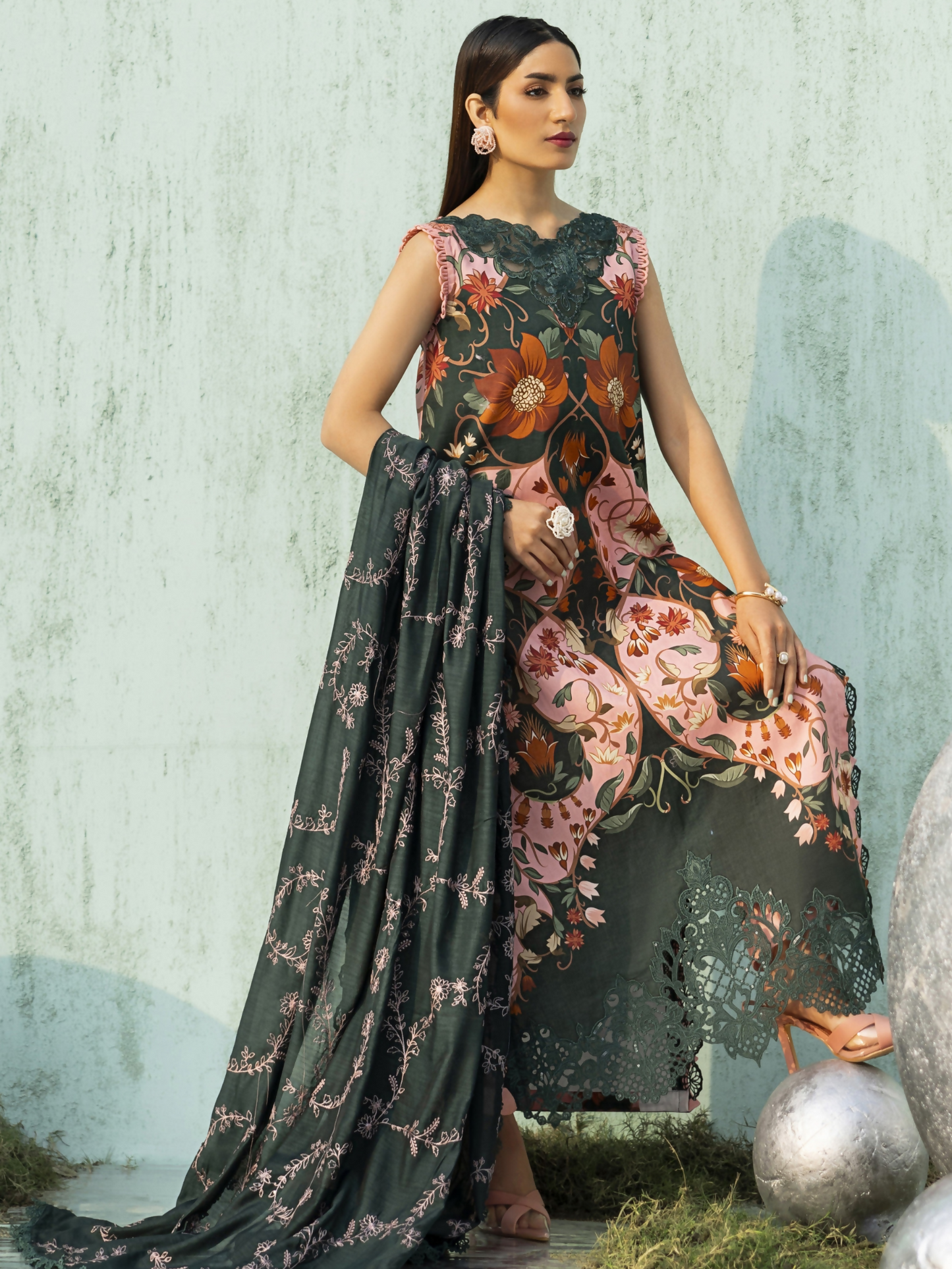 Parishay Ivy Bloom'26 Lawn Embroidered Unstitched 3-Piece Suit-IB-05