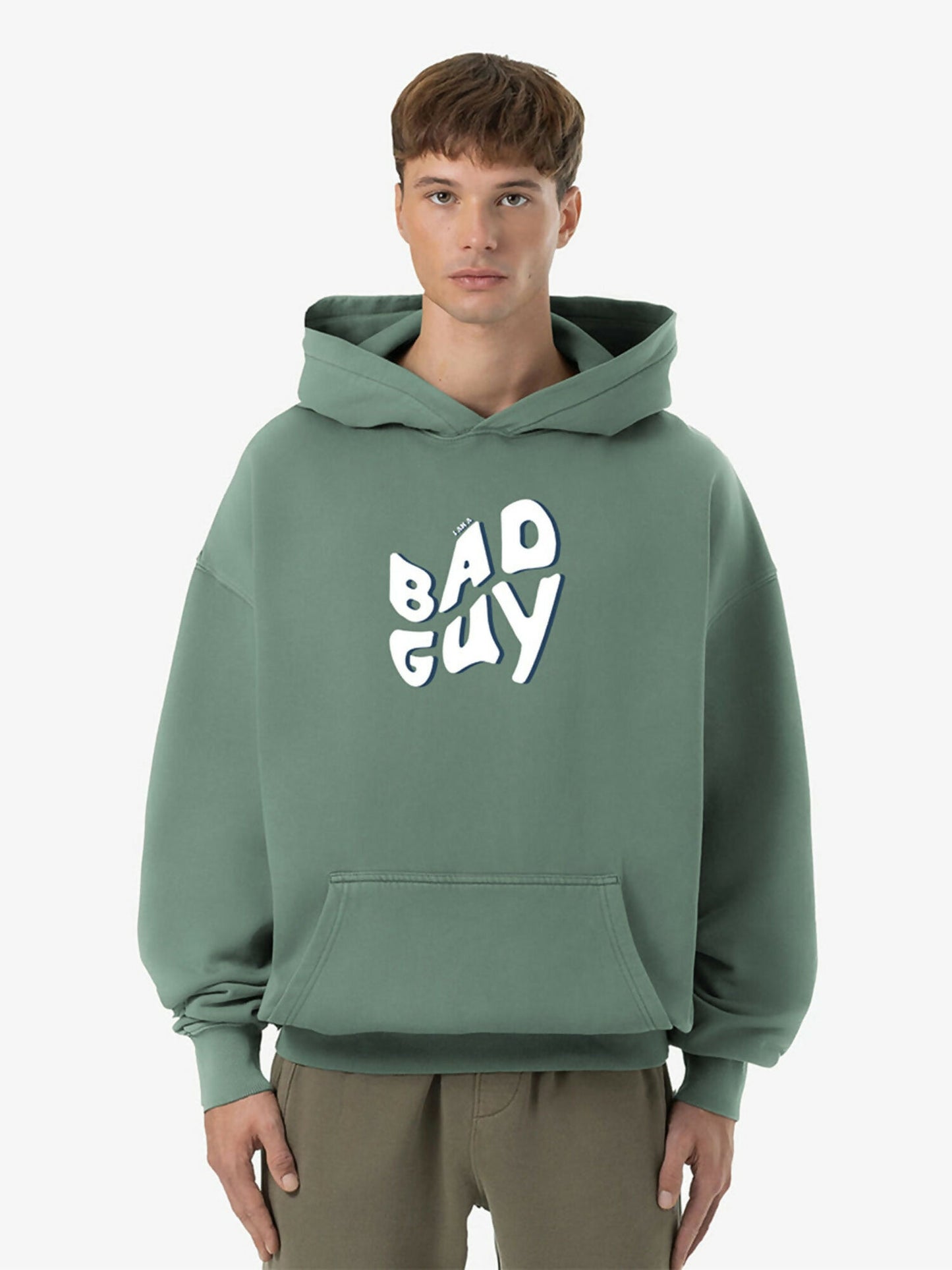 Mint Green Jupiter Oversized Bad Guy Printed Hoodie-14870