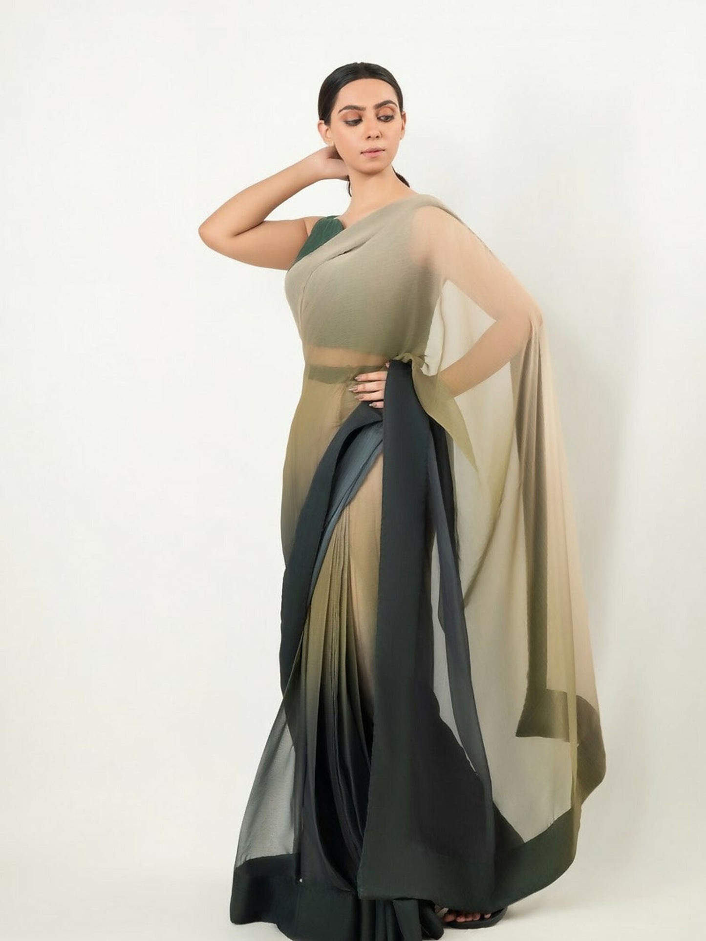Imran Aftab Chiffon Printed Unstitched Saree-IASC 23