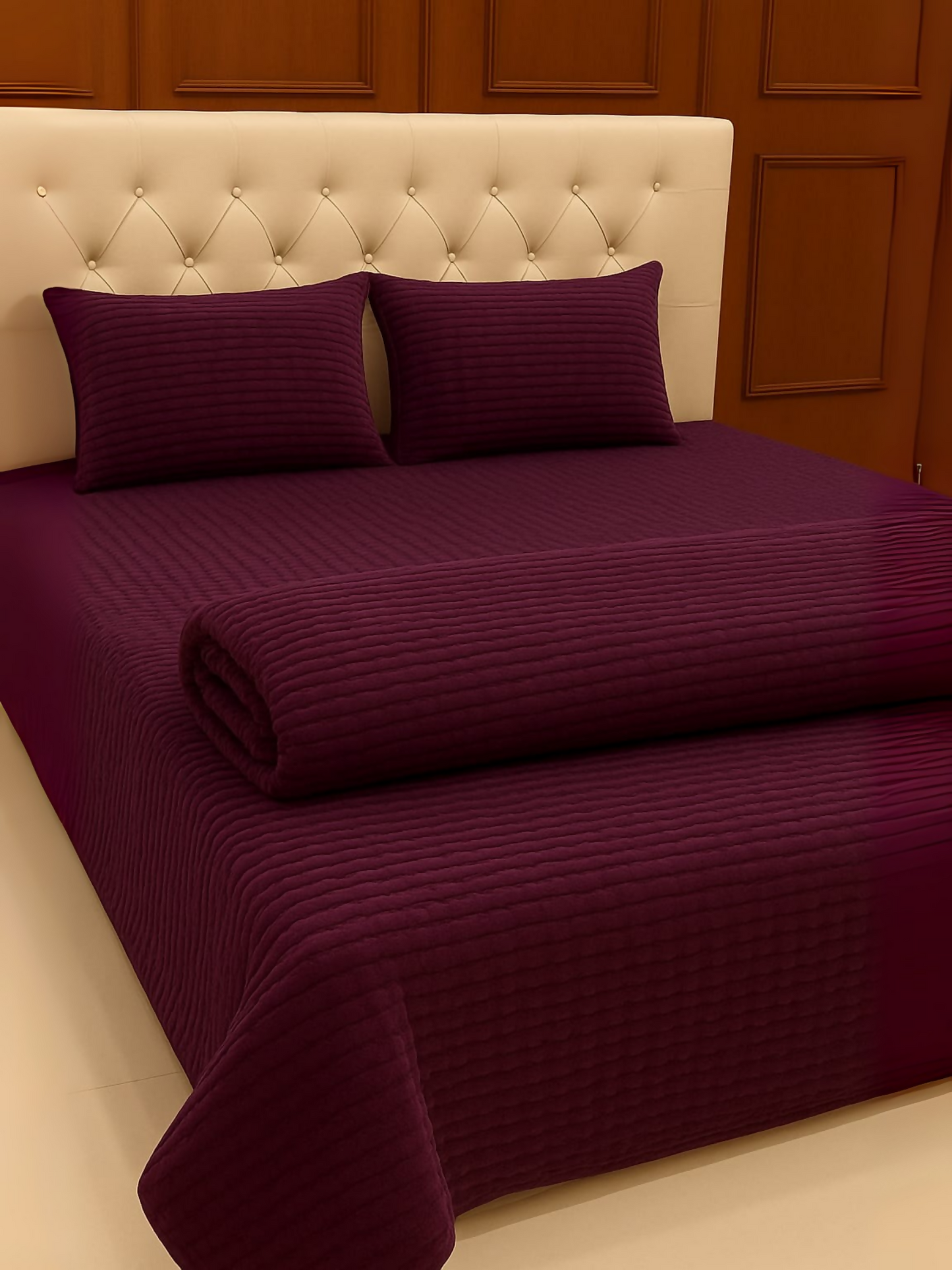 Elegant Bedding Embossed Fleece 4-Piece Luxury Quilt Set