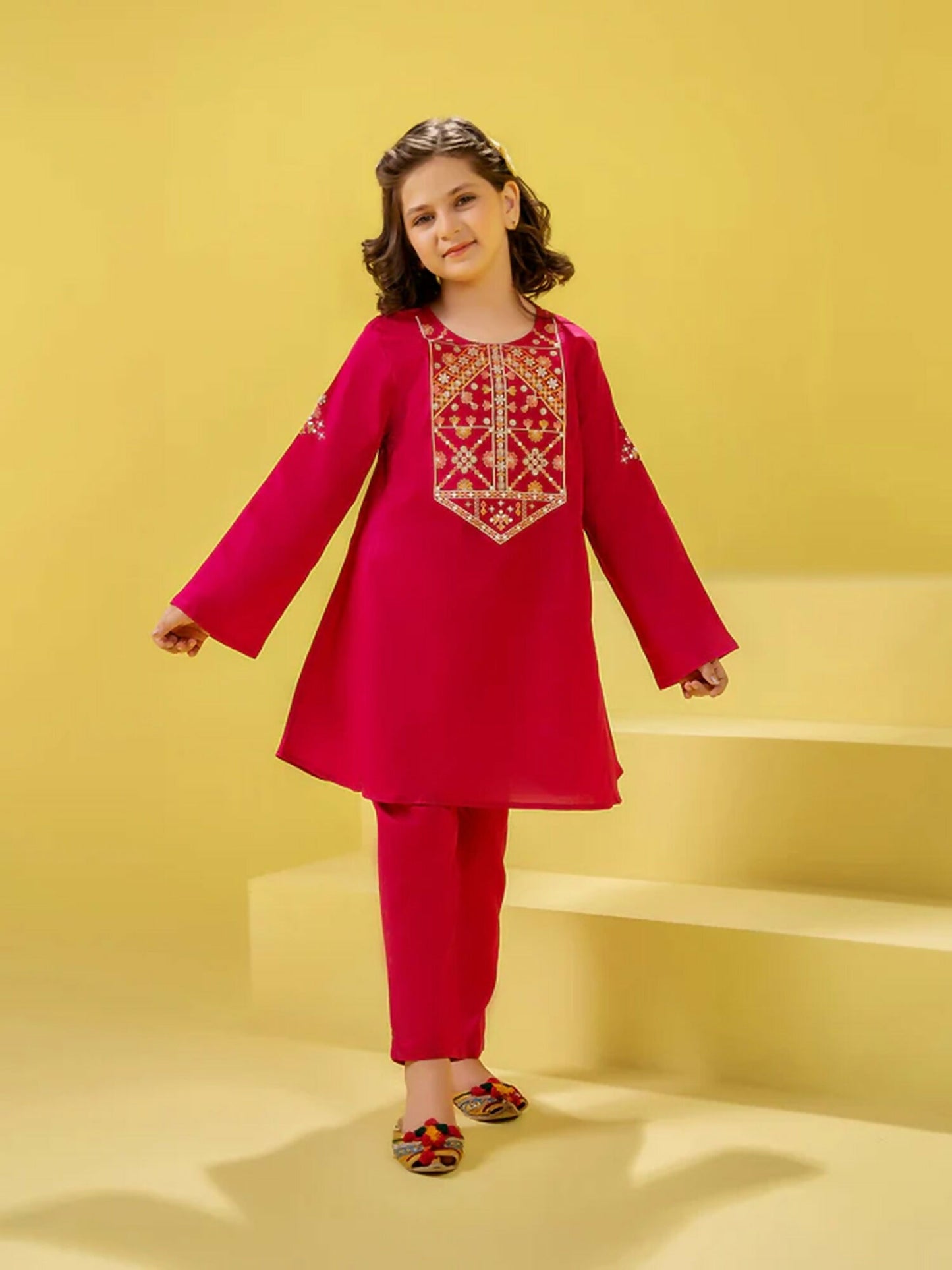 Velvour Girls Embroidered Stitched 2-Piece-Suit-VG159-A