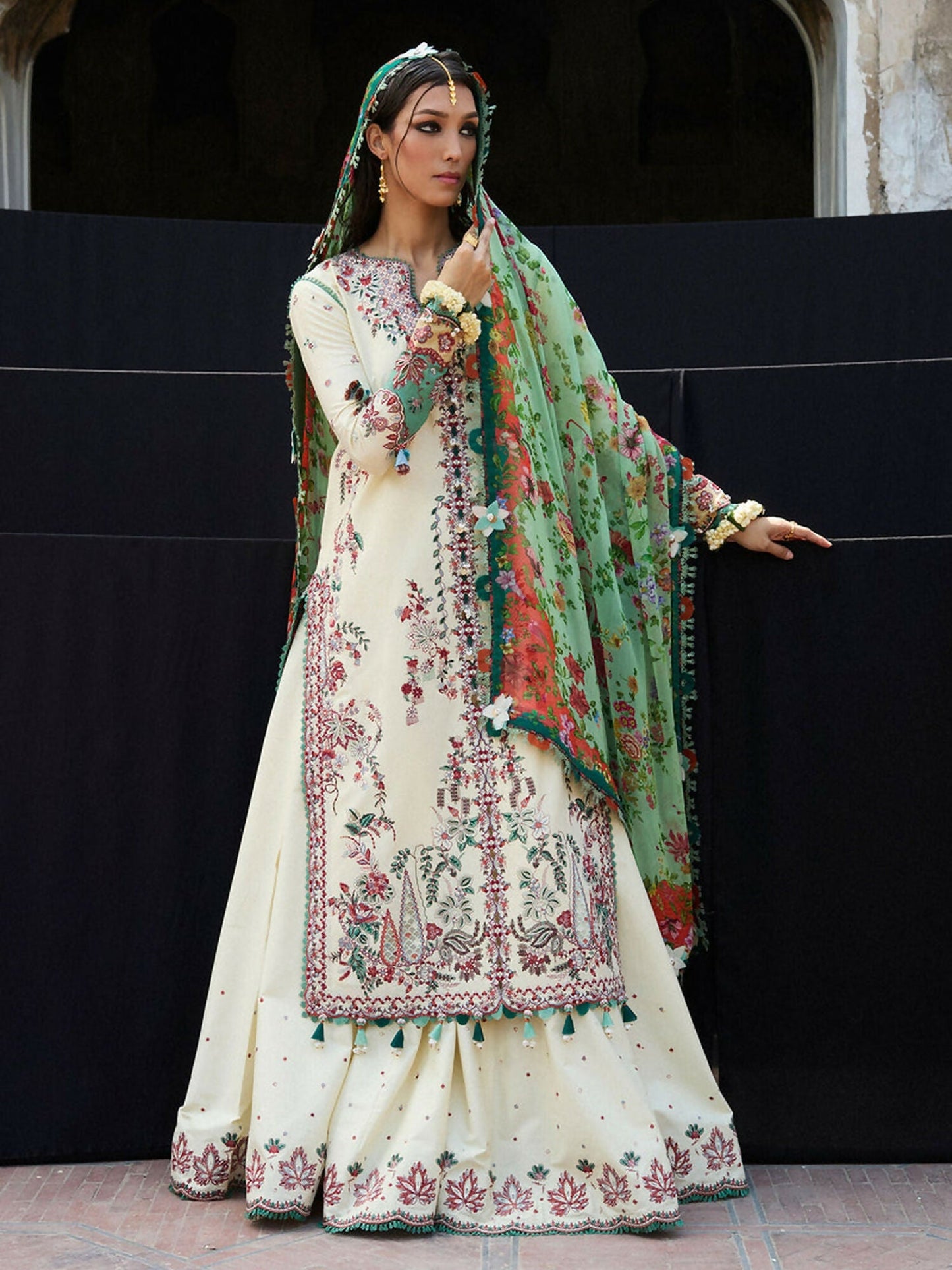 Hussain Rehar Nirmal SS'25 Lawn Embroidered Unstitched 3-Piece Suit-Sahil