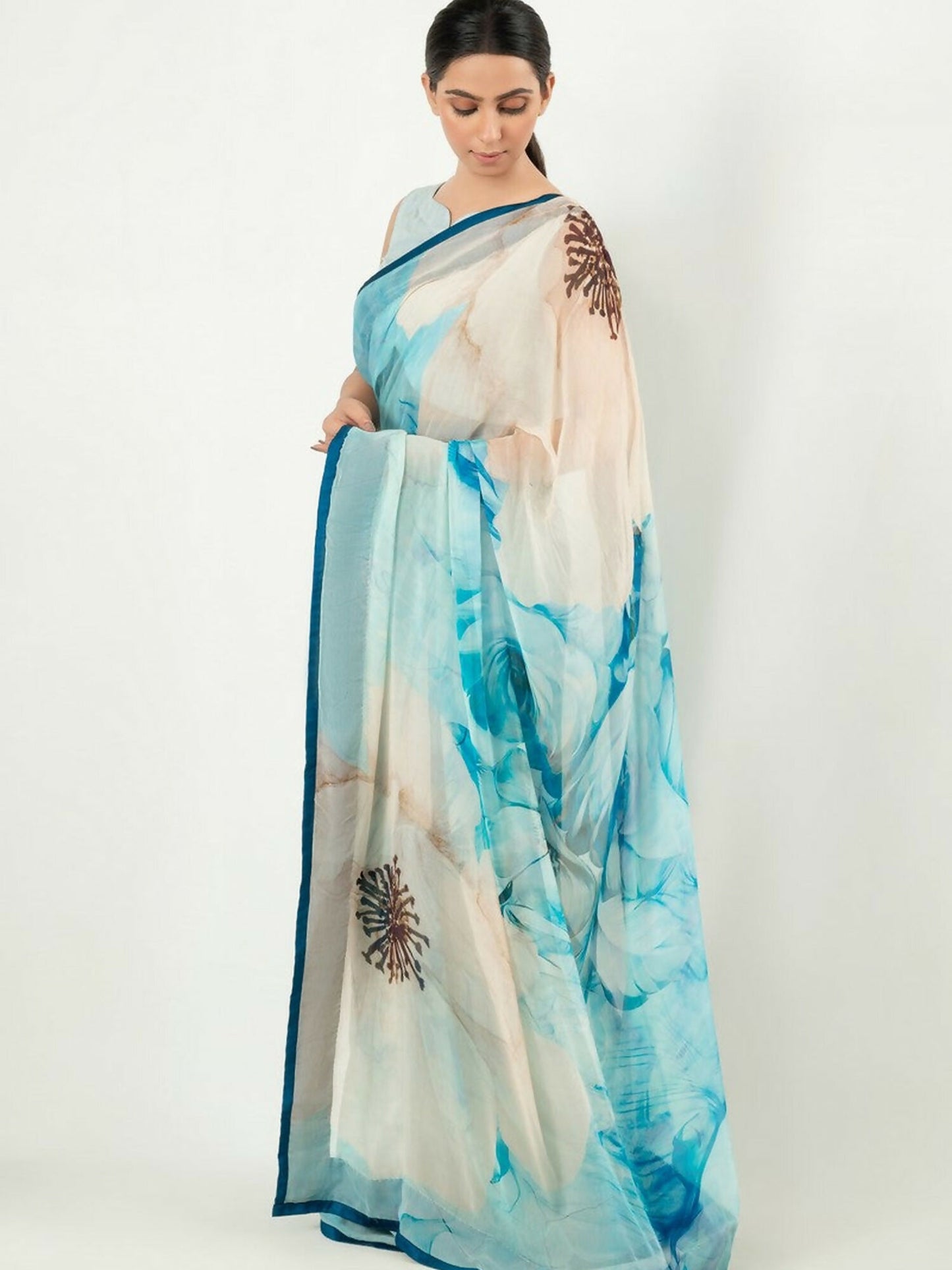 Imran Aftab Chiffon Printed Unstitched Saree-IASC 21