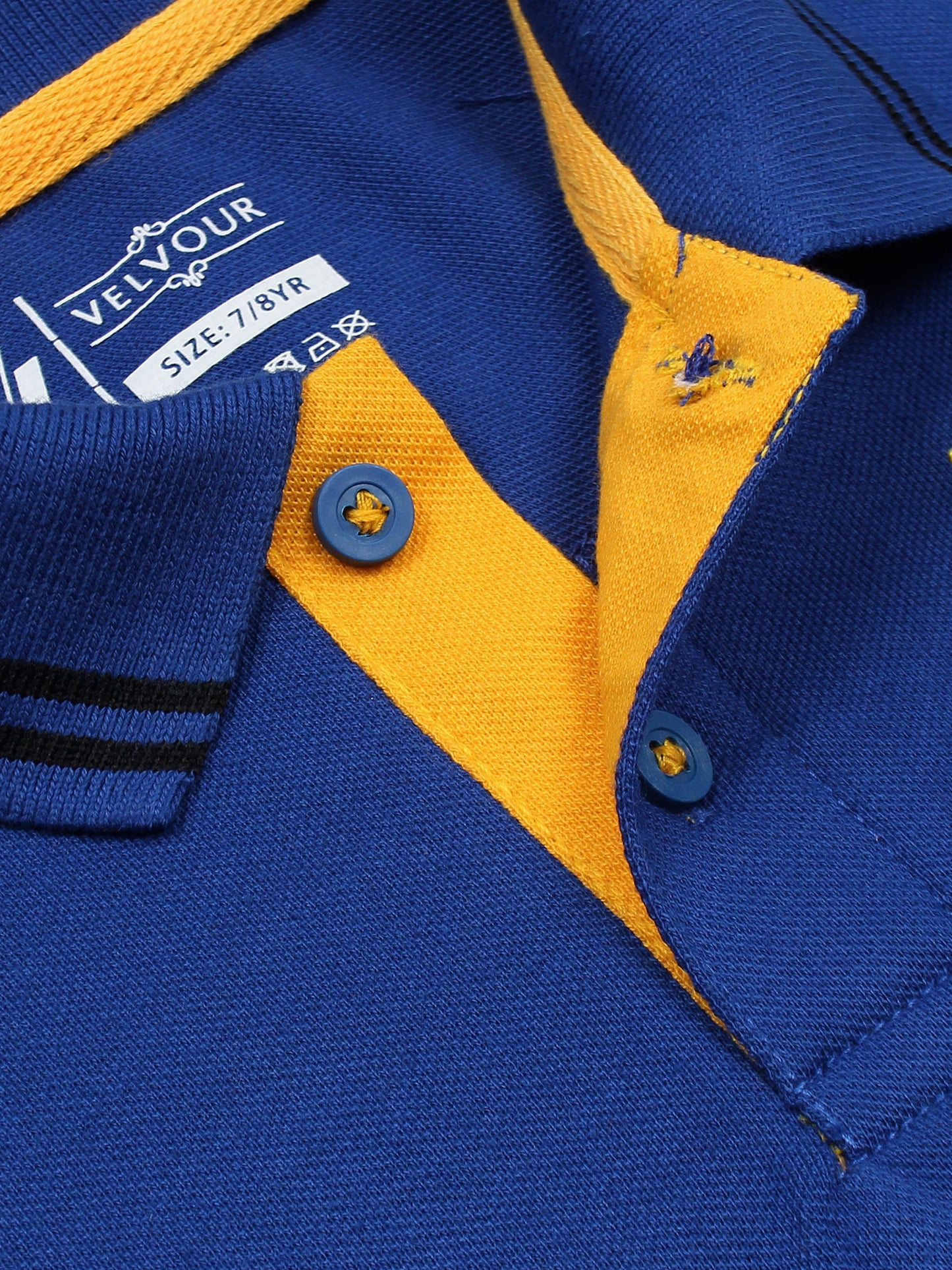 Velvour Boys Pique Tipping Collar Polo Shirt-VP11-C