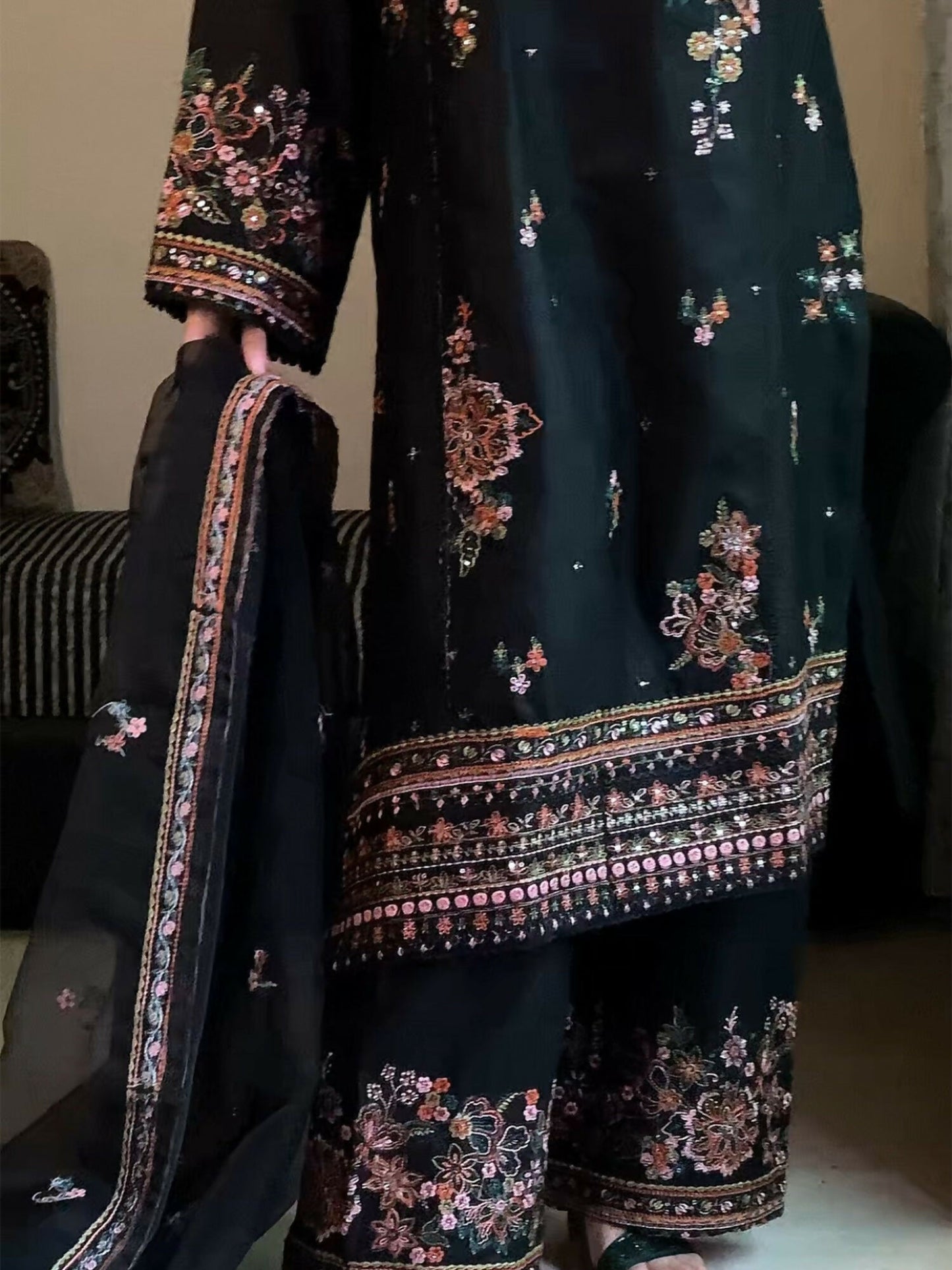 Stylish Collection Saya Pret Cotton Embroidered 3-Piece Suit-Hareem