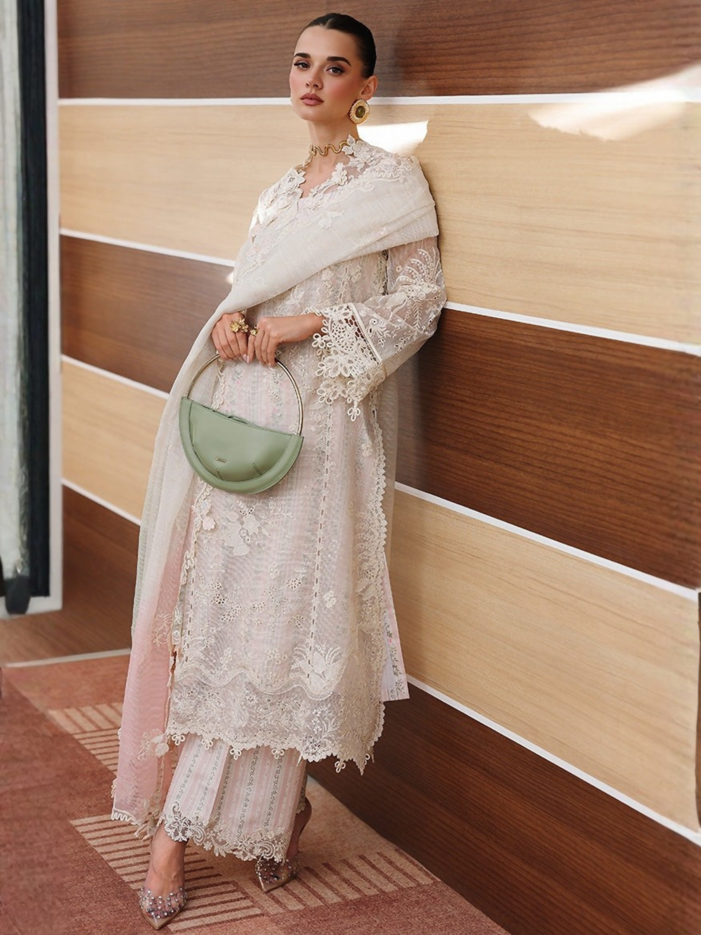 Qalamkar Chikankari Eid Edit'26 Lawn Embroidered Unstitched 3-Piece Suit-CM-04 Zimal