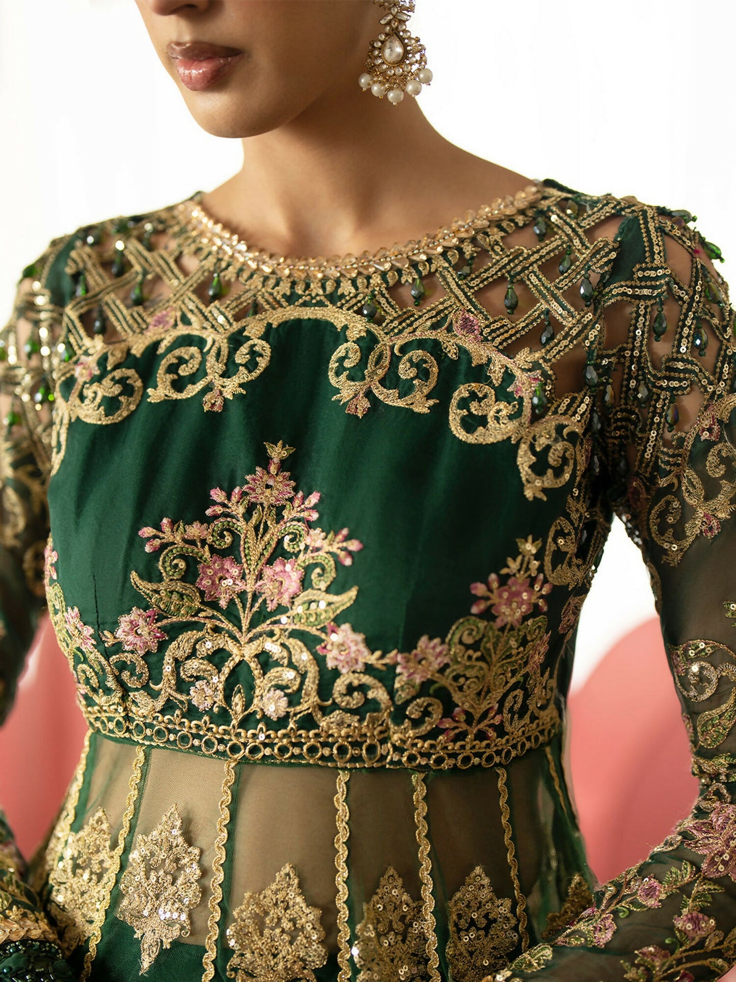 Parishay Ranibagh Luxury Formals Net Embroidered Unstitched 3-Piece Suit-Rooh-e-Gul