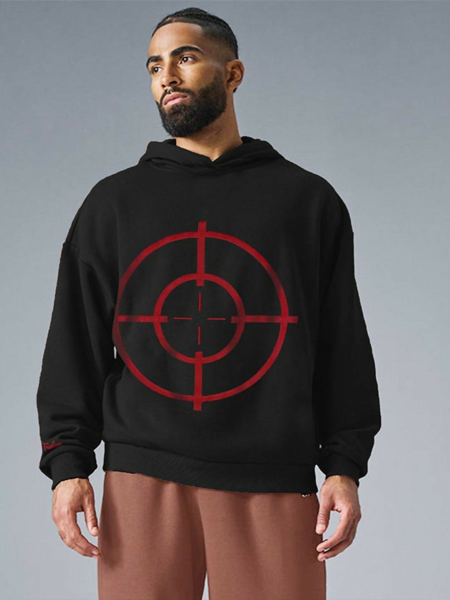 Black Jupiter Heavy GSM Puff Printed Oversized Hoodie-14859