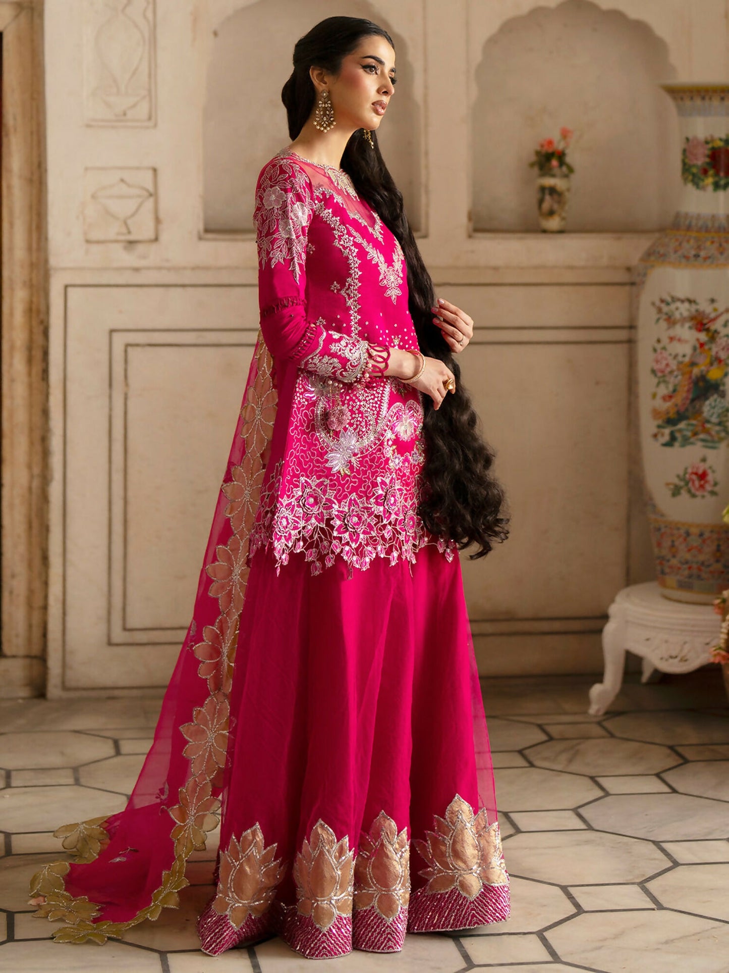 Parishay Ranibagh Luxury Formals Organza Embroidered Stitched 3-Piece Suit-Gul Bahaar