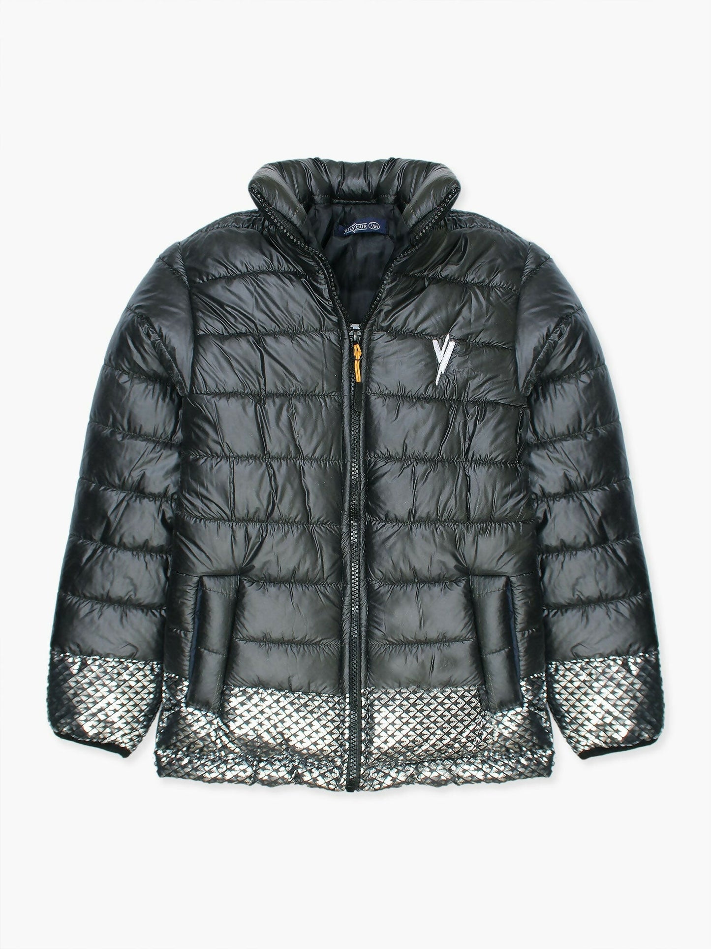 Black Velvour Puffer Jacket-VJ33-A