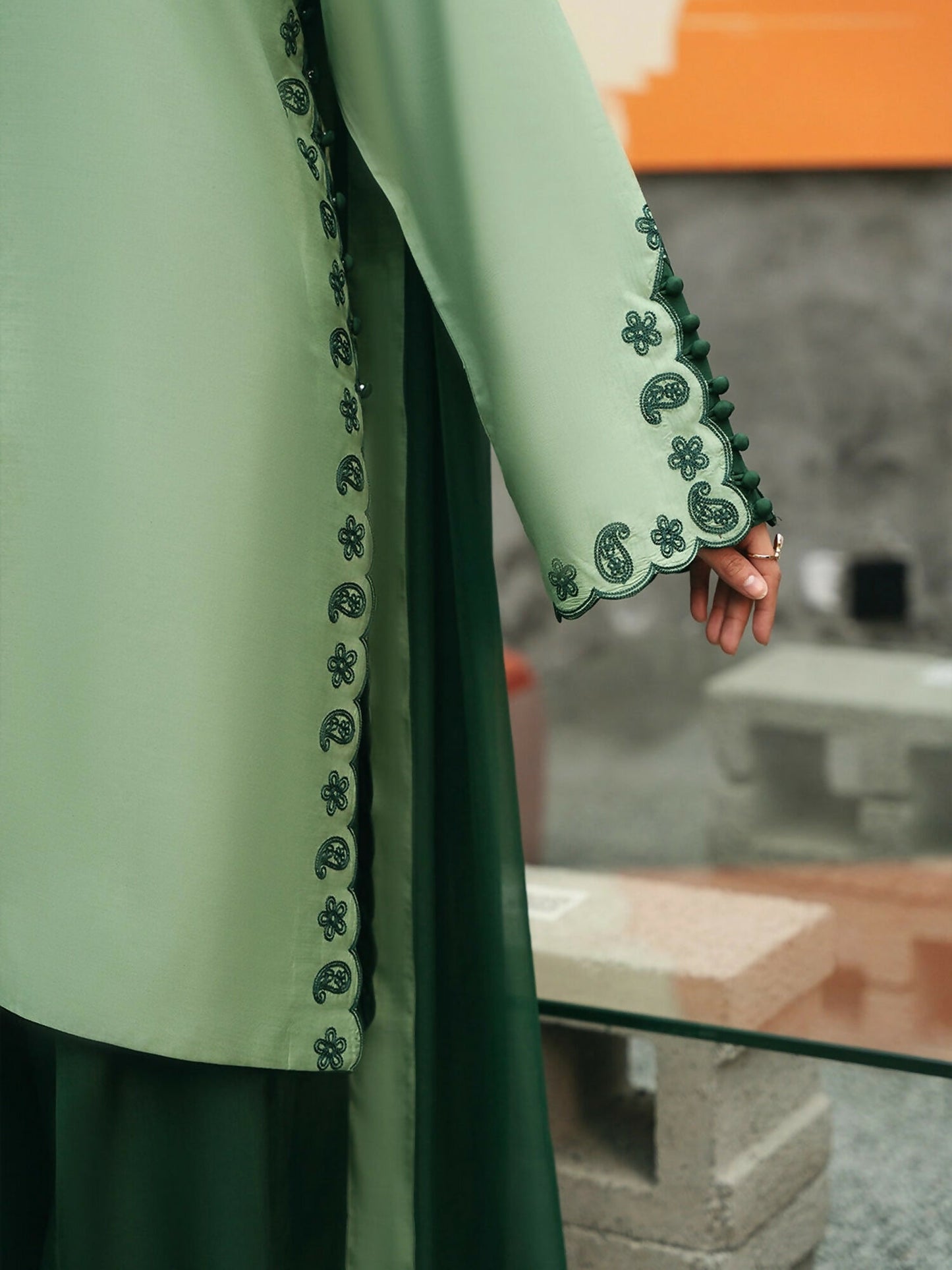 Mannat Clothing Suave Edit Raw Silk Embroidered Stitched Suit-Serene