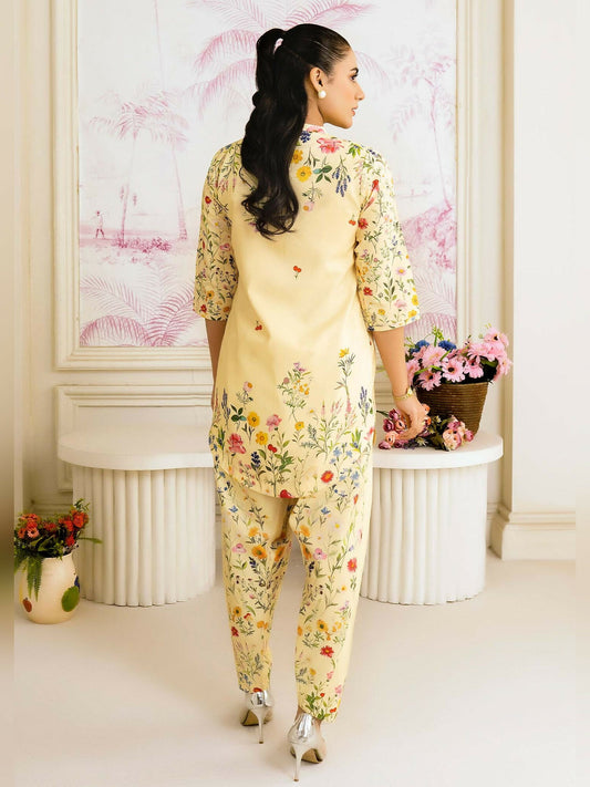 Allure By IH Salina Lawn Silk Printed Co-Ord Set-Blossom
