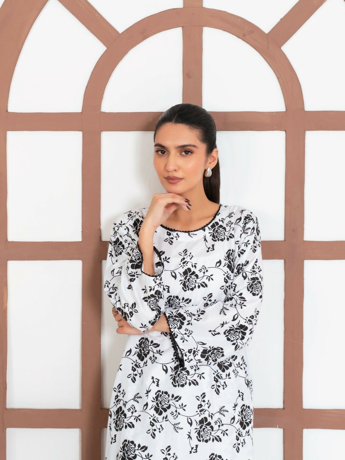 Stylish Collection Enchant Pret Linen Co-Ord Set-Rose White