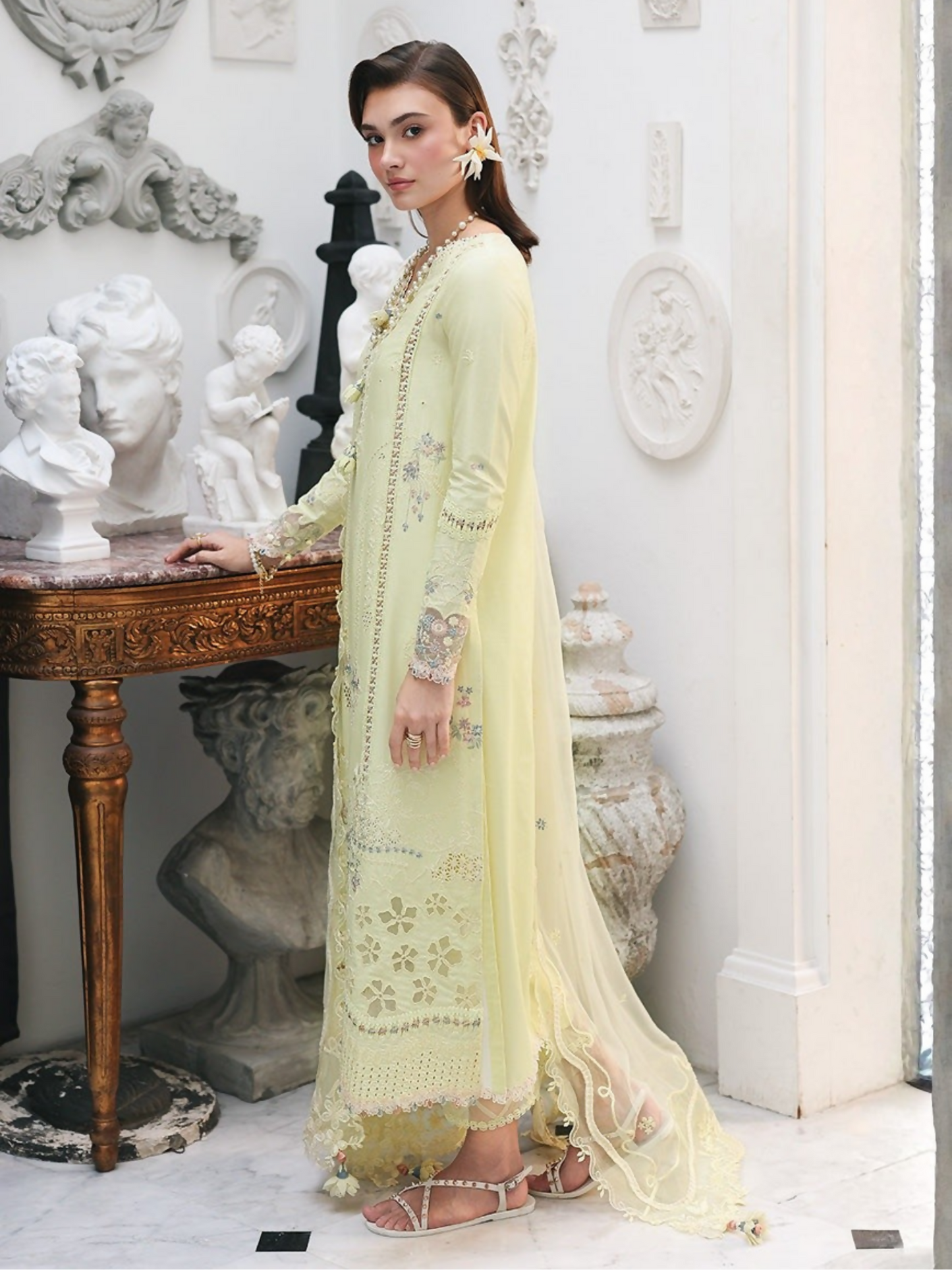 Qalamkar Qline Lawn Drop-1 Embroidered Unstitched 3-Piece Suit-RP-13-Moonstone