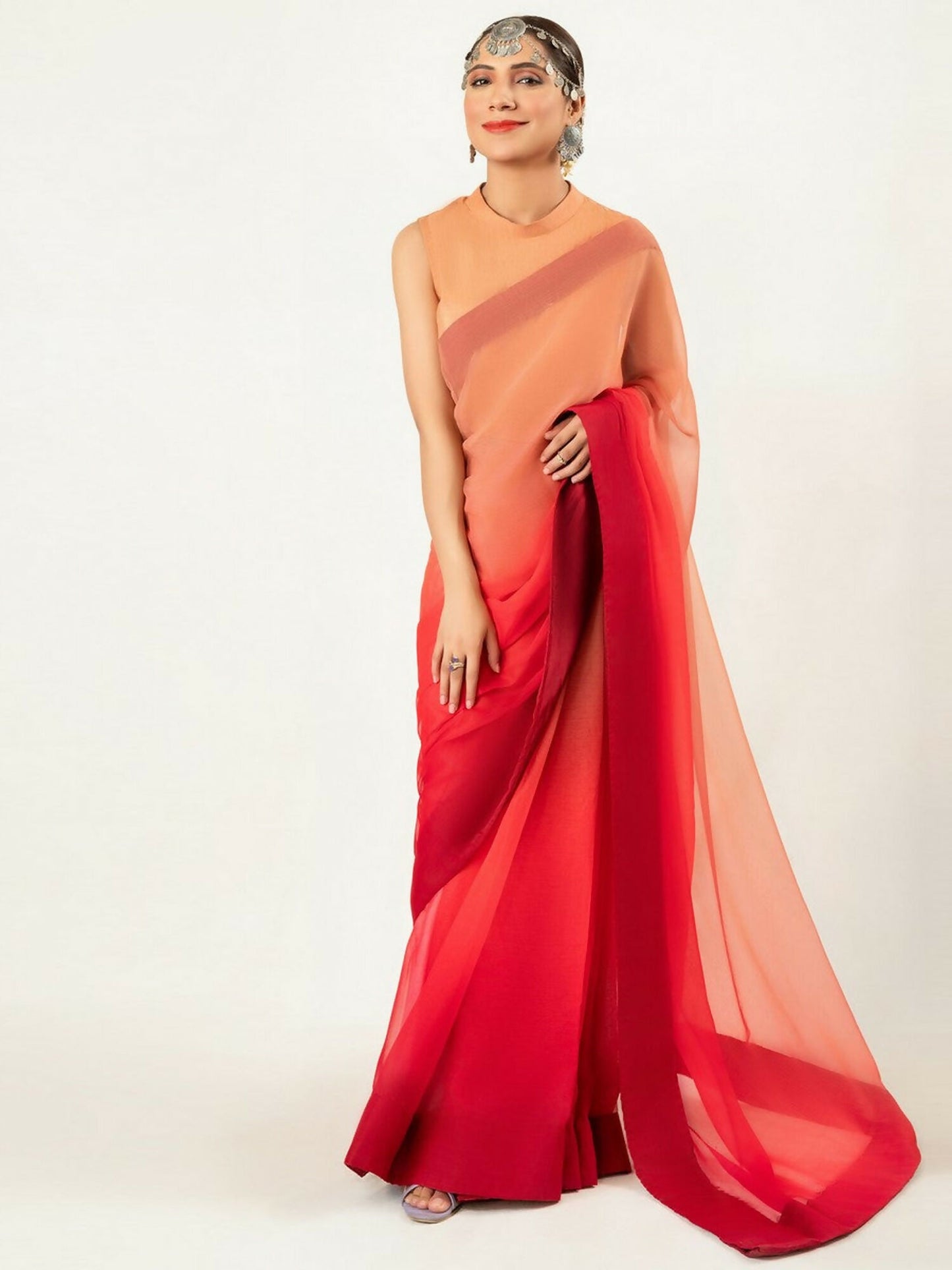 Imran Aftab Chiffon Printed Unstitched Saree-IASC 14