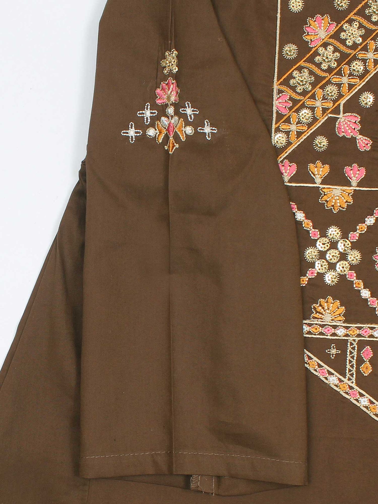 Velvour Girls Cotton Embroidered Stitched 2-Piece Suit-VG159-B