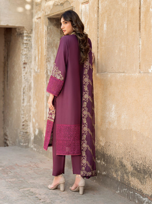 Panache Apparel Rang-e-Bahar Lawn Embroidered Stitched 3-Piece Suit-Almas