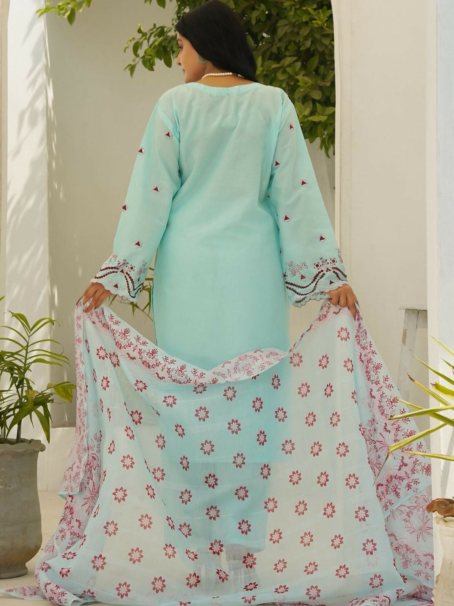 Stylish Collection Serene Summer Lawn Cotton Embroidered Stitched 3-Piece Suit-Pakeeza