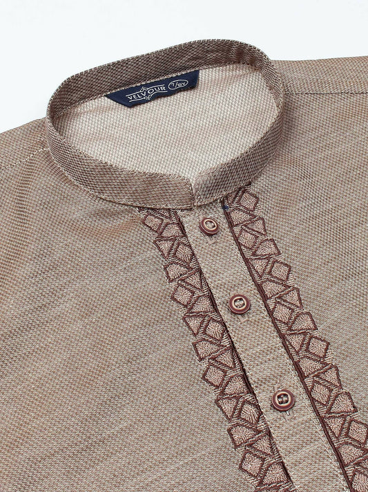 Velvour Boys Cotton Embroidered Stitched Kurta-VB195-B