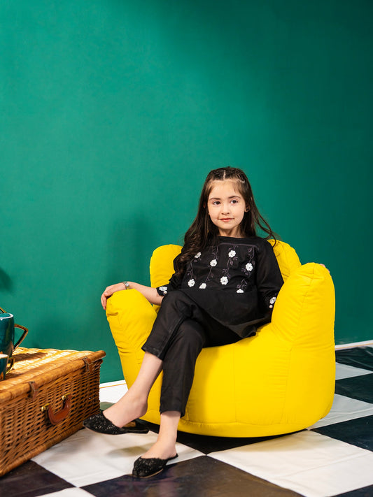 Velvour Girls Cotton Embroidered Stitched 2-Piece Suit-VG75-A