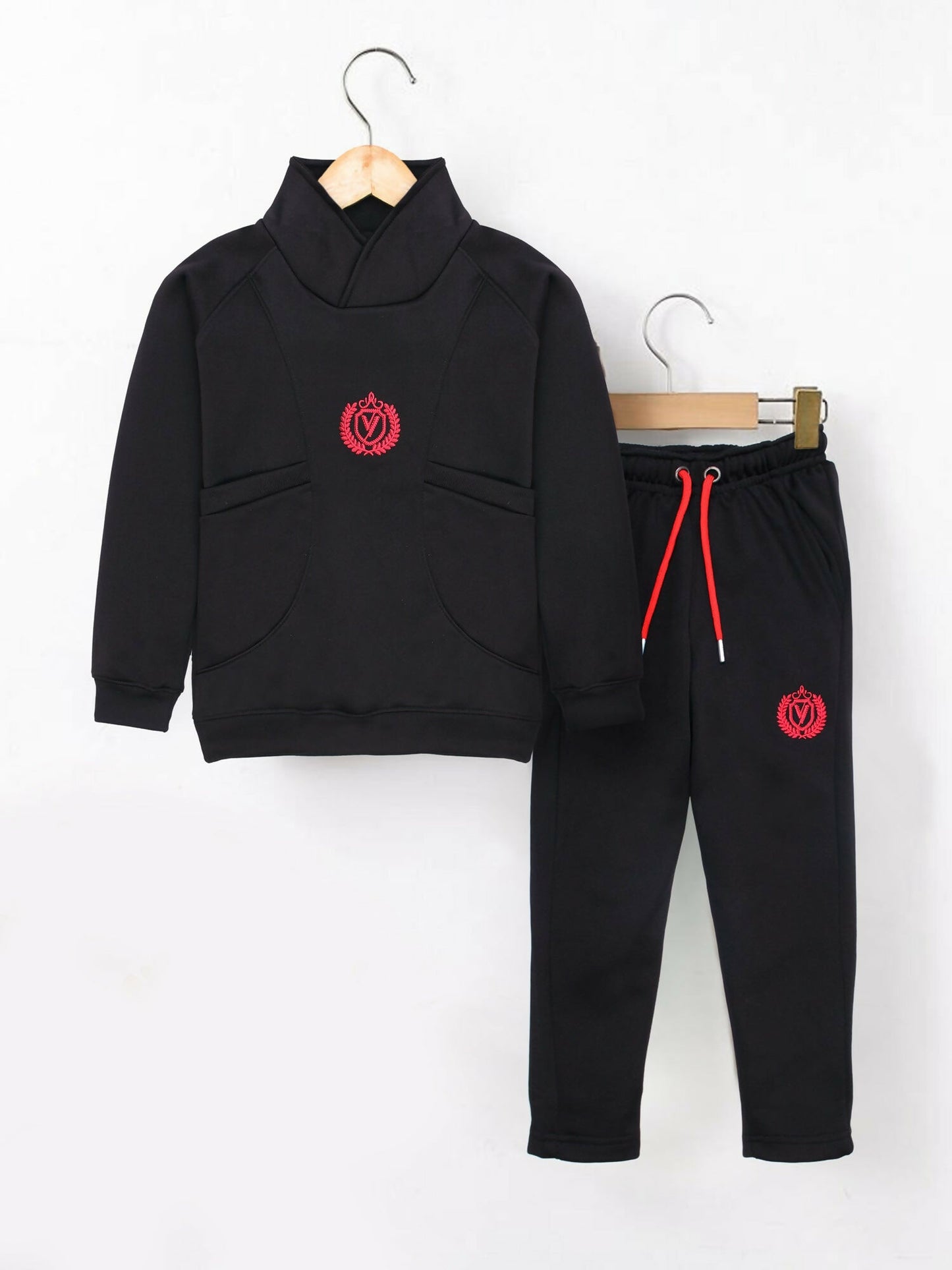 Black Velvour Winter Tracksuit-#VWT22-C