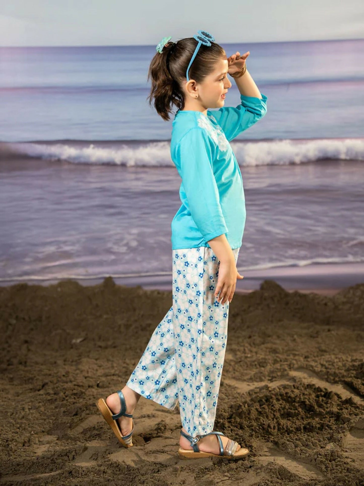 Velvour Girls Embroidered Co Ord Set -VG162-C