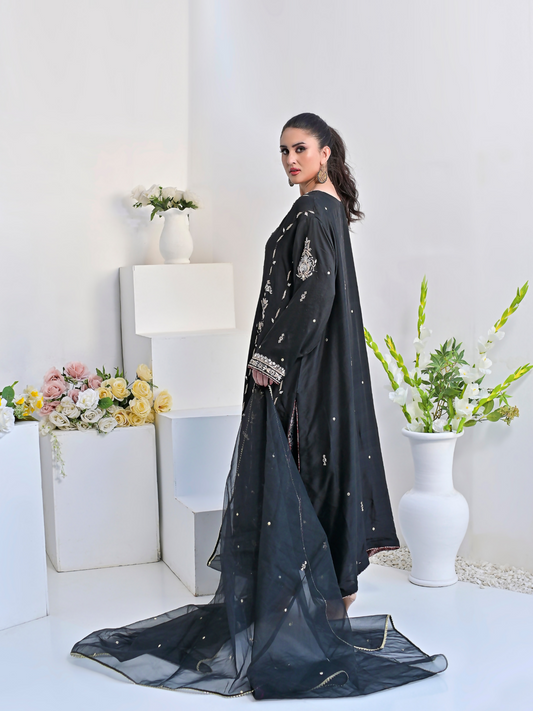 Ruby's Couture Wedding Collection Pure Silk Embroidered Stitched 3-Piece Suit-Zabil