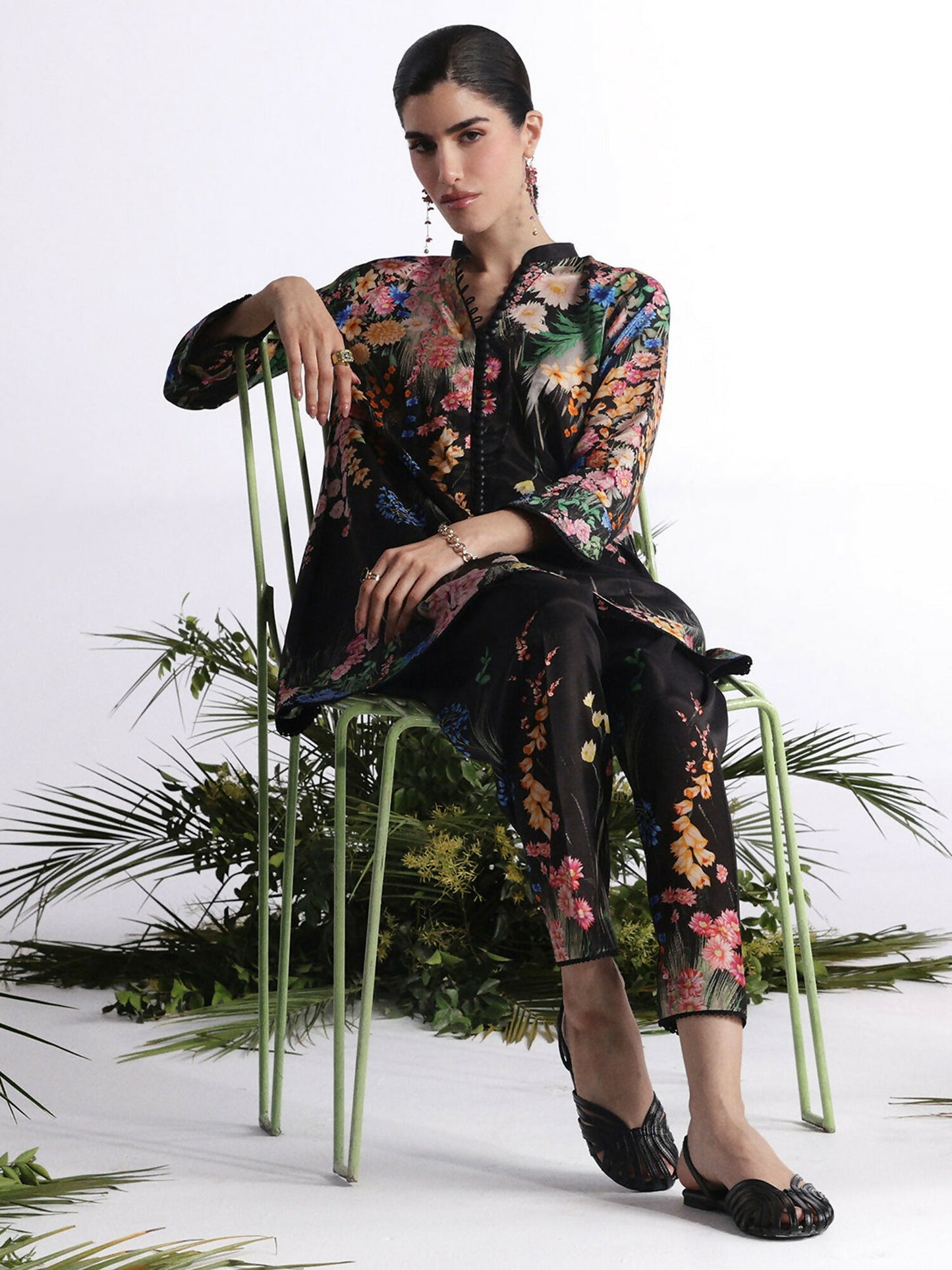 Binilyas Silk Digital Printed Co-Ord Set-30088