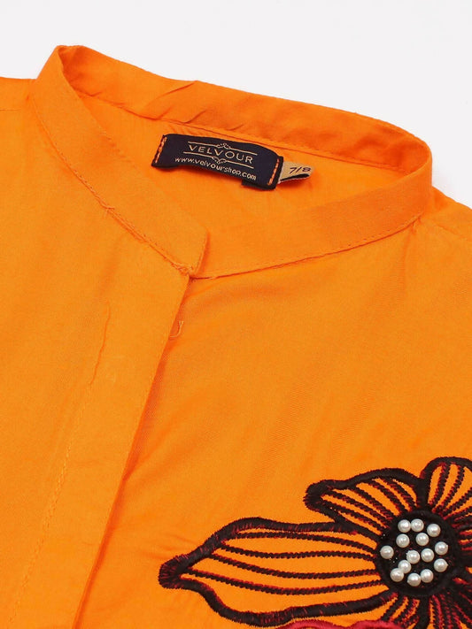 Velvour Girls Cotton Embroidered Co-ord Set-VG135-B