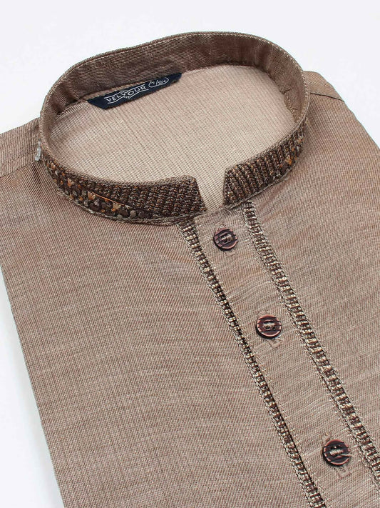 Velvour Boys Cotton Embroidered Stitched Kurta-VB197-B