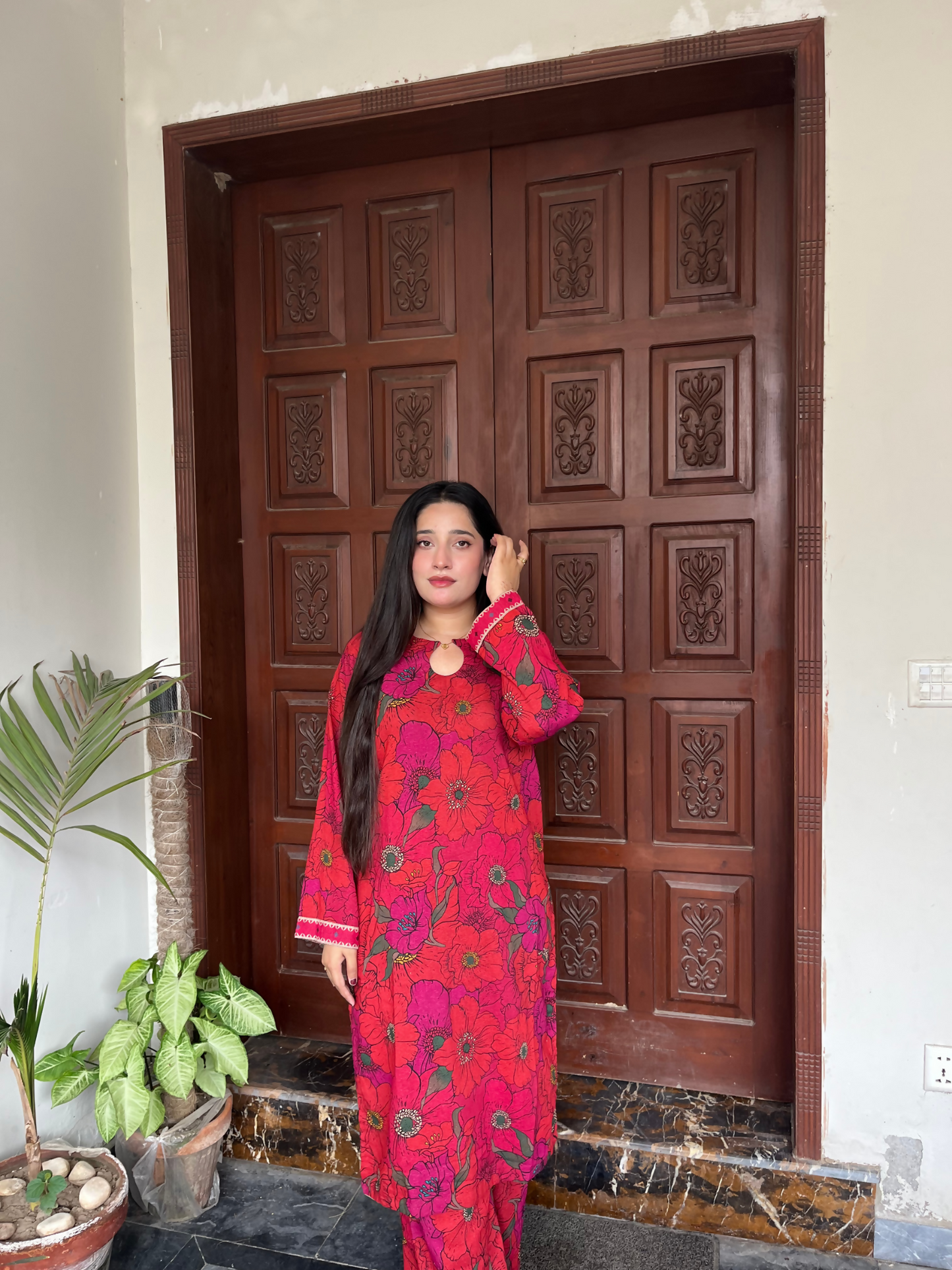 Bin Shaukat Khaddar Printed Stitched 2-Piece Suit