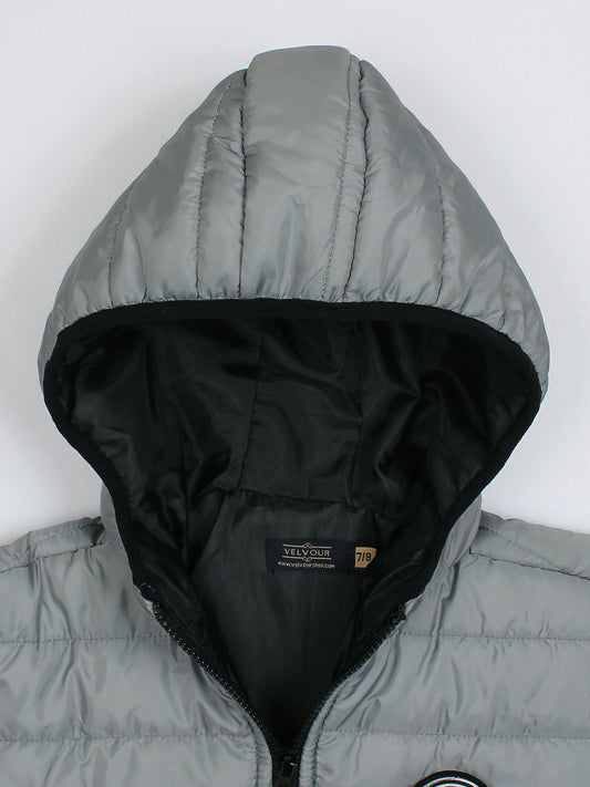 Velvour Full Sleeves Hooded Puffer Jacket-VJ63-B