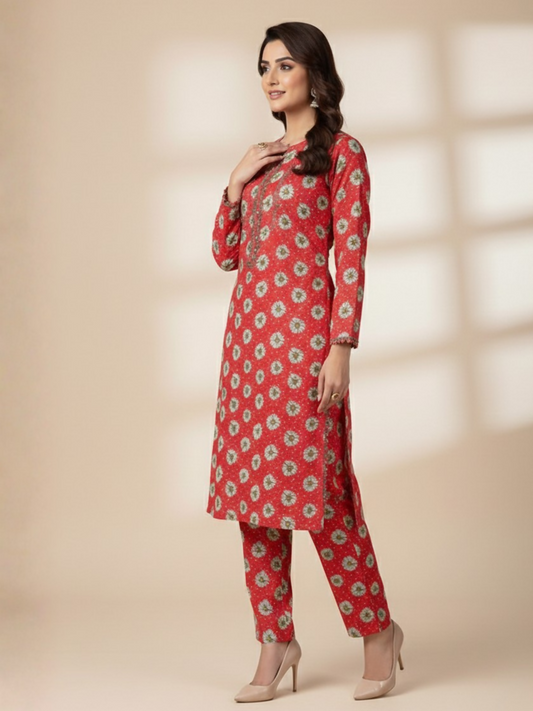 Bin Shaukat Cotton Cambric Printed Unstitched 2-Piece Suit