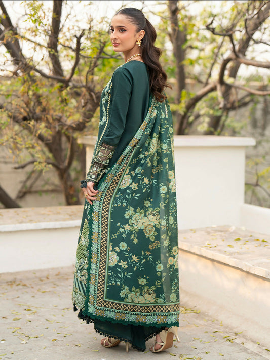 Mahnur Angan Lawn'26 Embroidered Stitched 3-Piece Suit-AN-010