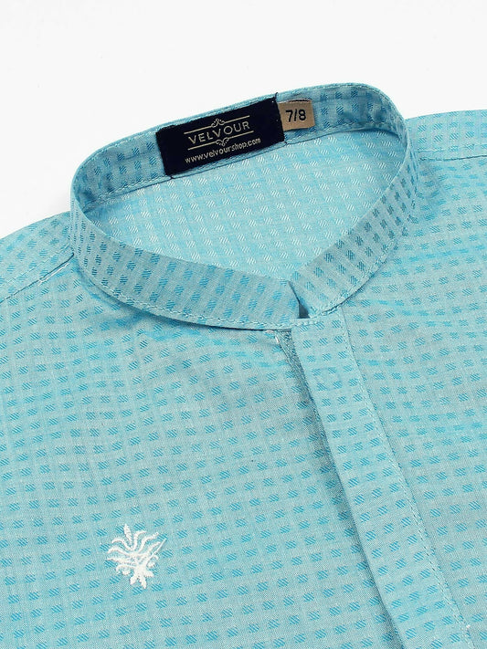 Velvour Boys Cotton Embroidered Stitched Kurta-VB196-D