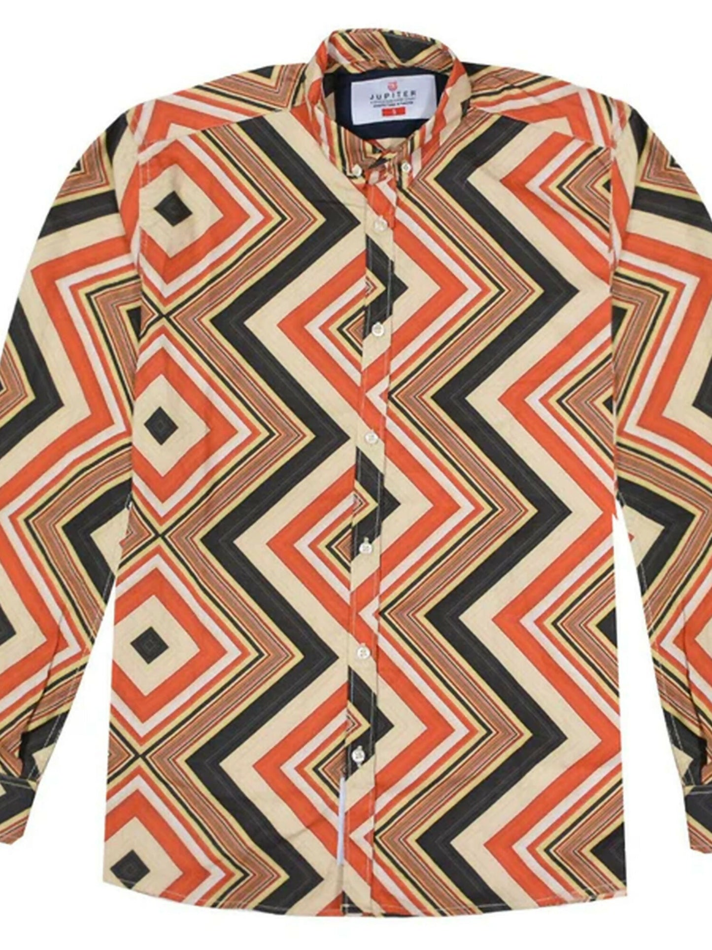 Jupiter Cotton Linen Zigzag Shirt-11533