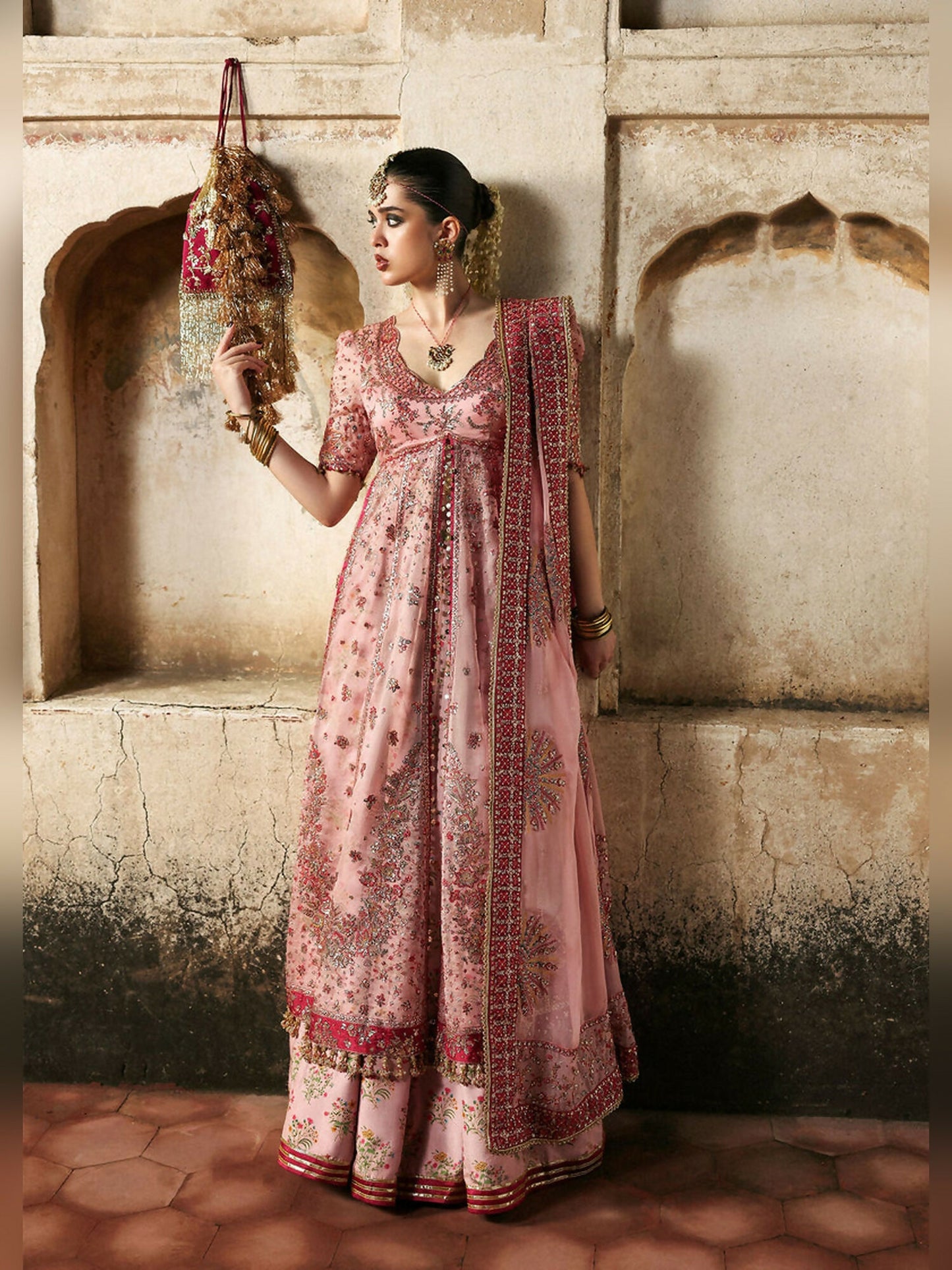 Hussain Rehar Massarat Festive Unstitched'25 Organza 3-Piece Suit-Roshanara