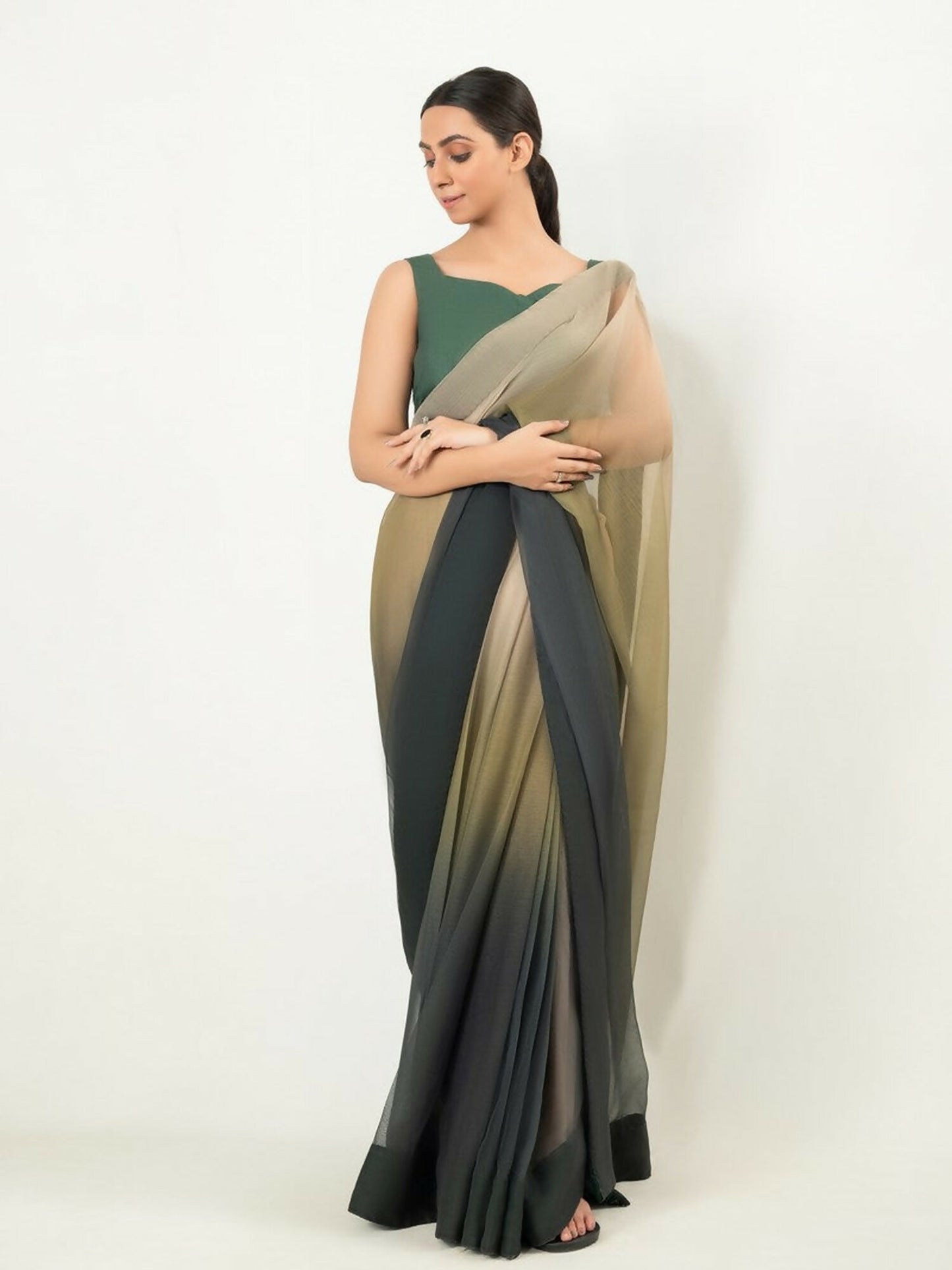 Imran Aftab Chiffon Printed Unstitched Saree-IASC 23