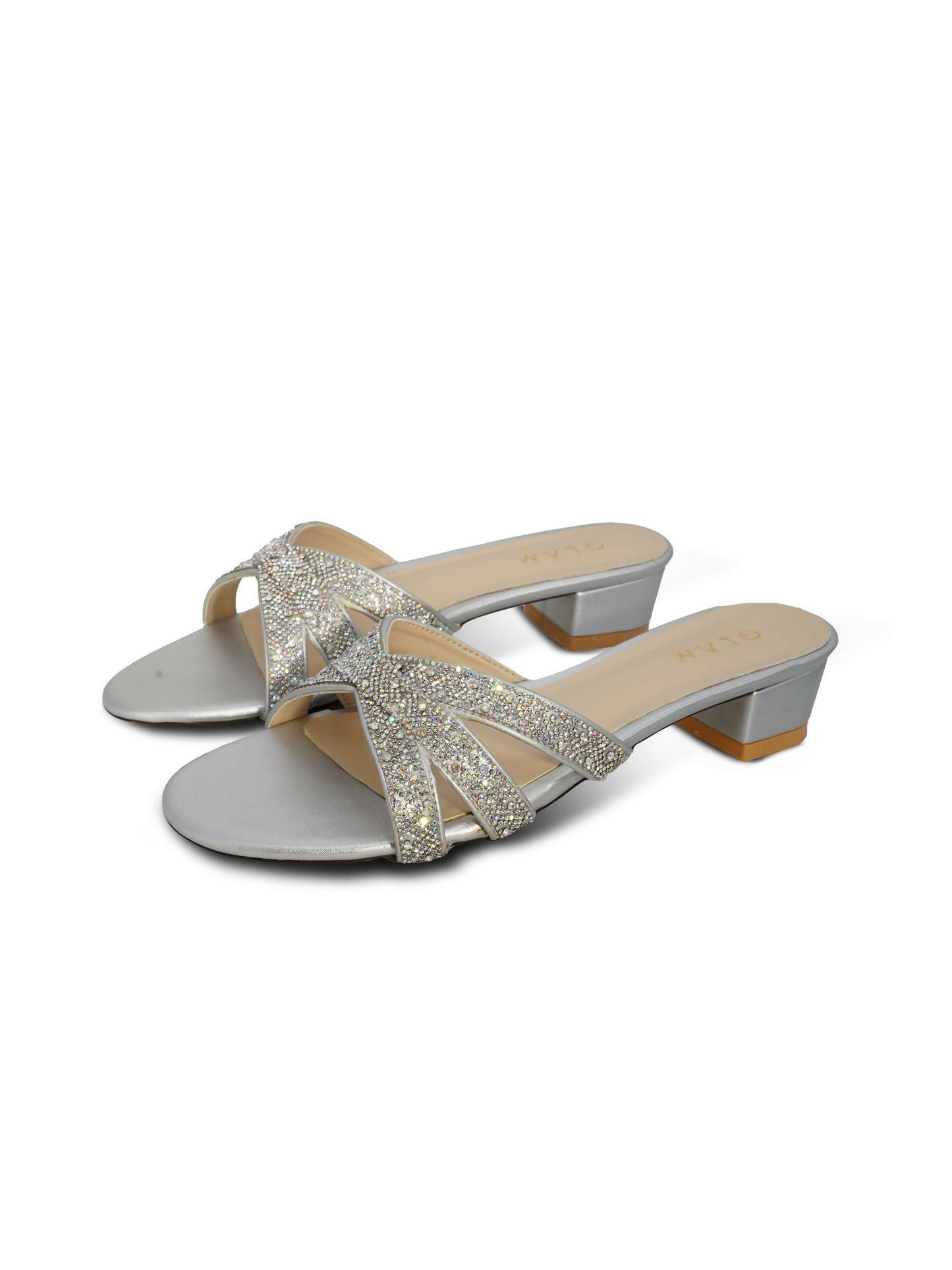 Silver Royale Leather Women’s Heels-777